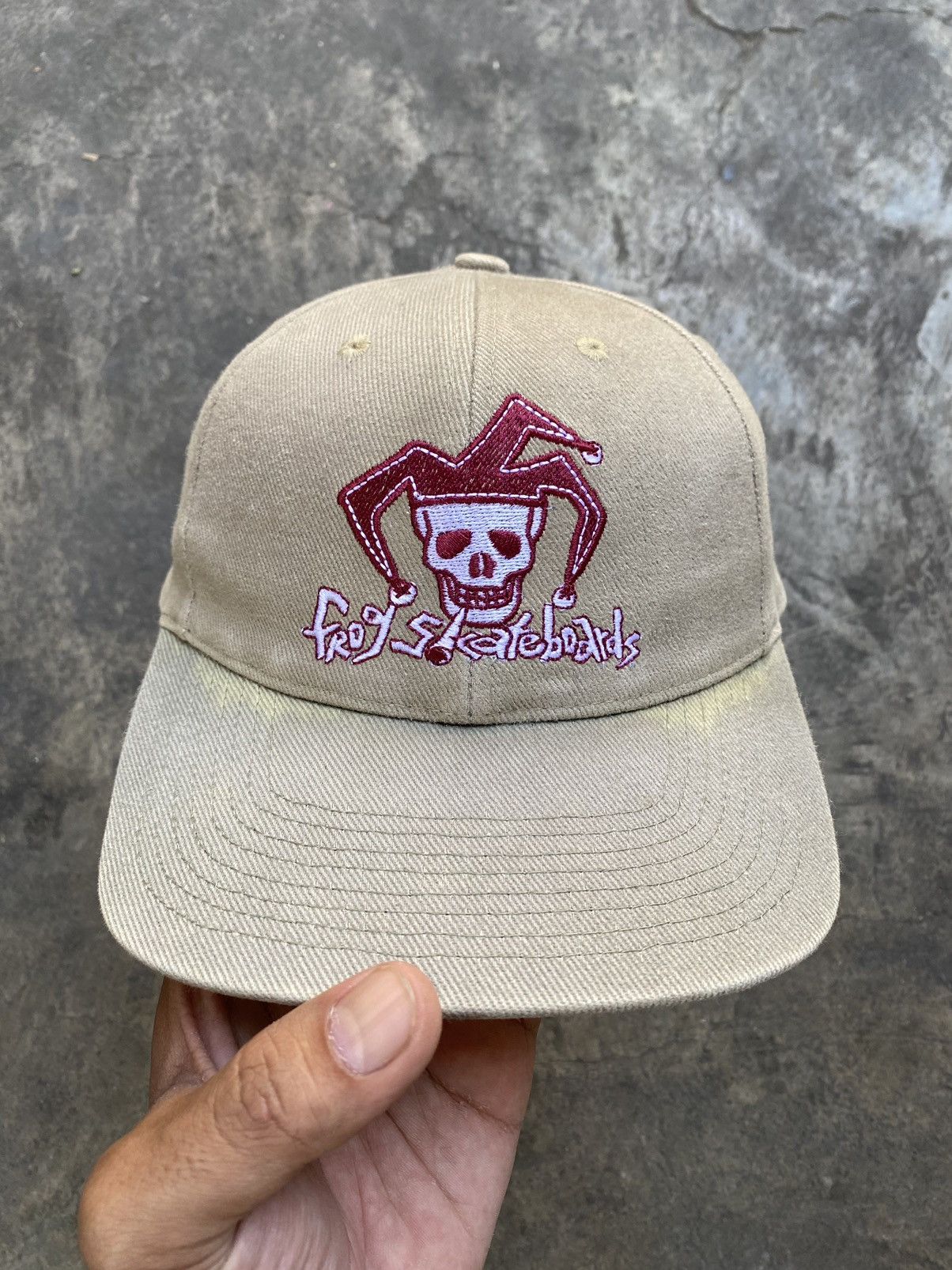 image of Frog Skateboards x Skategang Vintage Frog Skateboard Cap in Cream, Men's