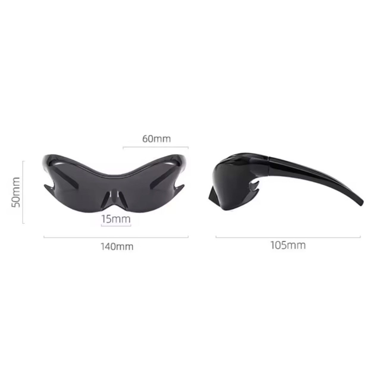 Other Y2K Futuristic Wraparound Shield Sunglasses Frameless Unisex Size ONE SIZE - 5 Thumbnail