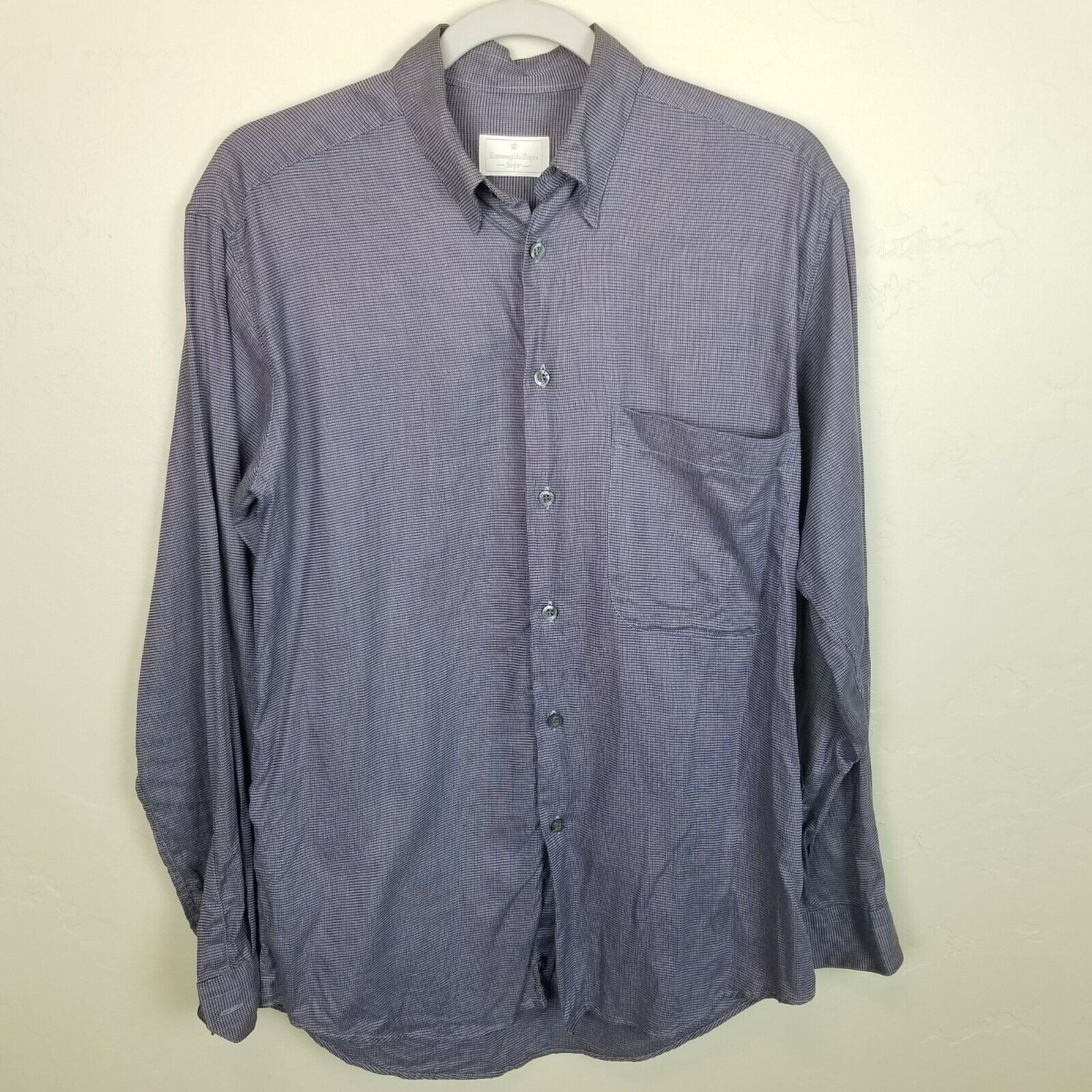 Ermenegildo Zegna Ermenegildo Zegna Soft Men Geometric Dress Shirt 37 Designer Size US S / EU 44-46 / 1 - 1 Thumbnail
