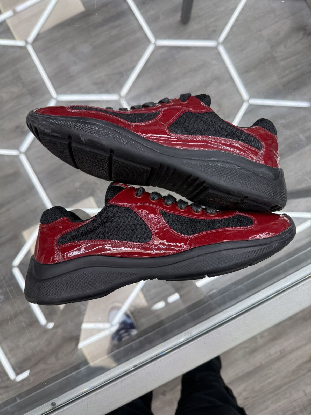 Prada Prada Cup Sneakers - Black/Red Size US 8 / EU 41 - 3 Thumbnail