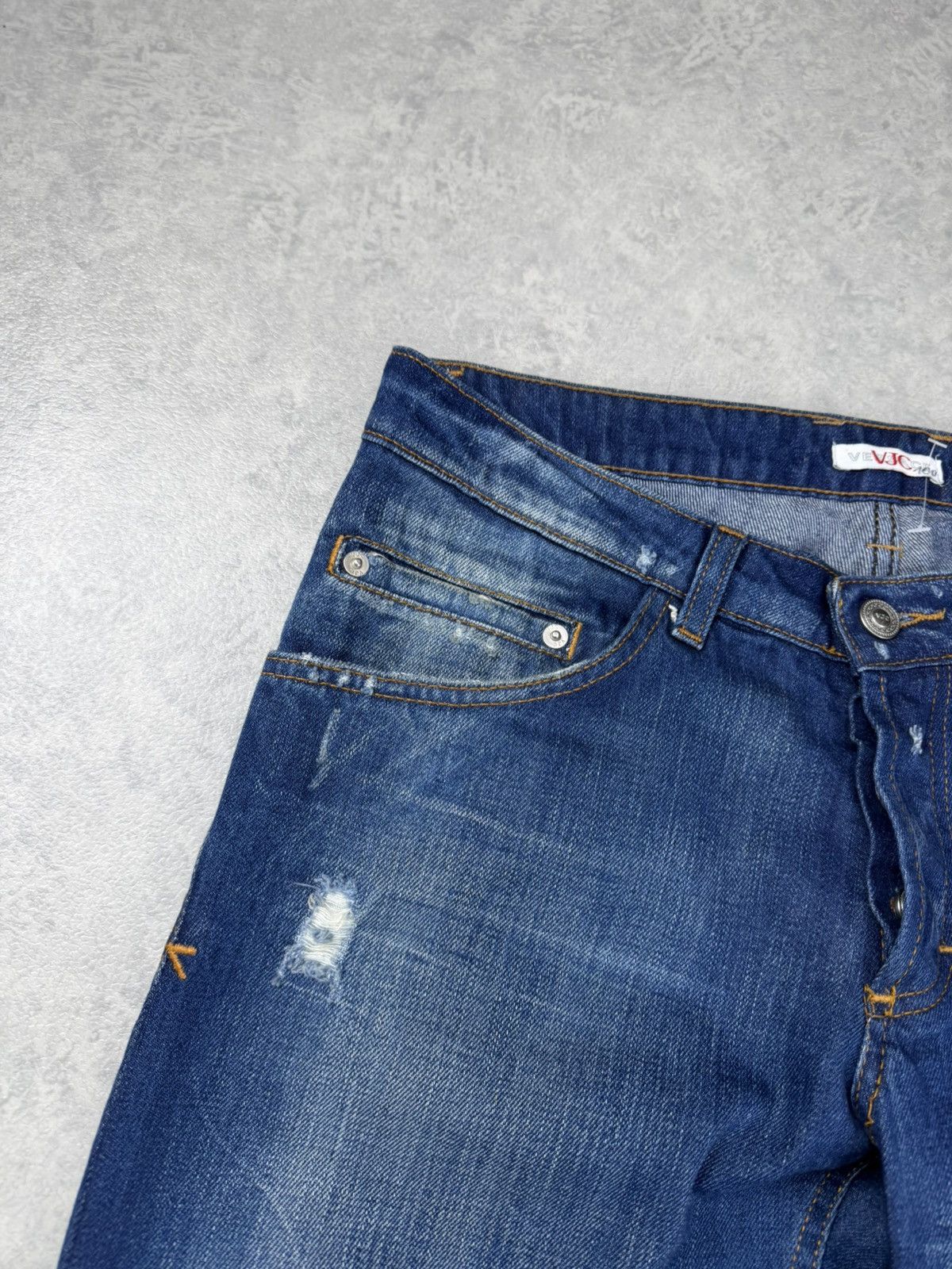 Versace Jeans Couture VJC Versace Jeans Couture Distressed Blue Denim Jeans Size US 31 - 5 Thumbnail