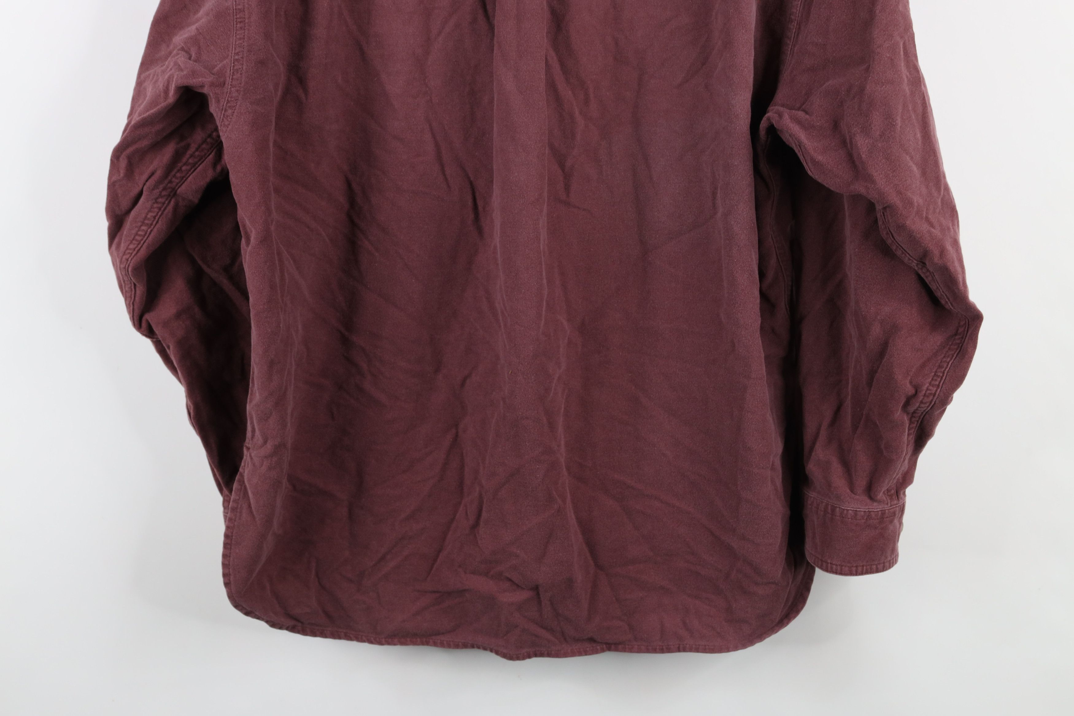 Eddie Bauer × Vintage Vintage 90s Eddie Bauer Chamois Cloth Button Shirt Burgundy Size US M / EU 48-50 / 2 - 10 Thumbnail