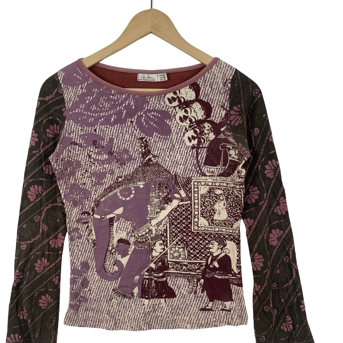 Zara ZARA BASIC South Asia Cultural Motif Long Sleeve Tee Shirt Size M / US 6-8 / IT 42-44 - 5 Thumbnail