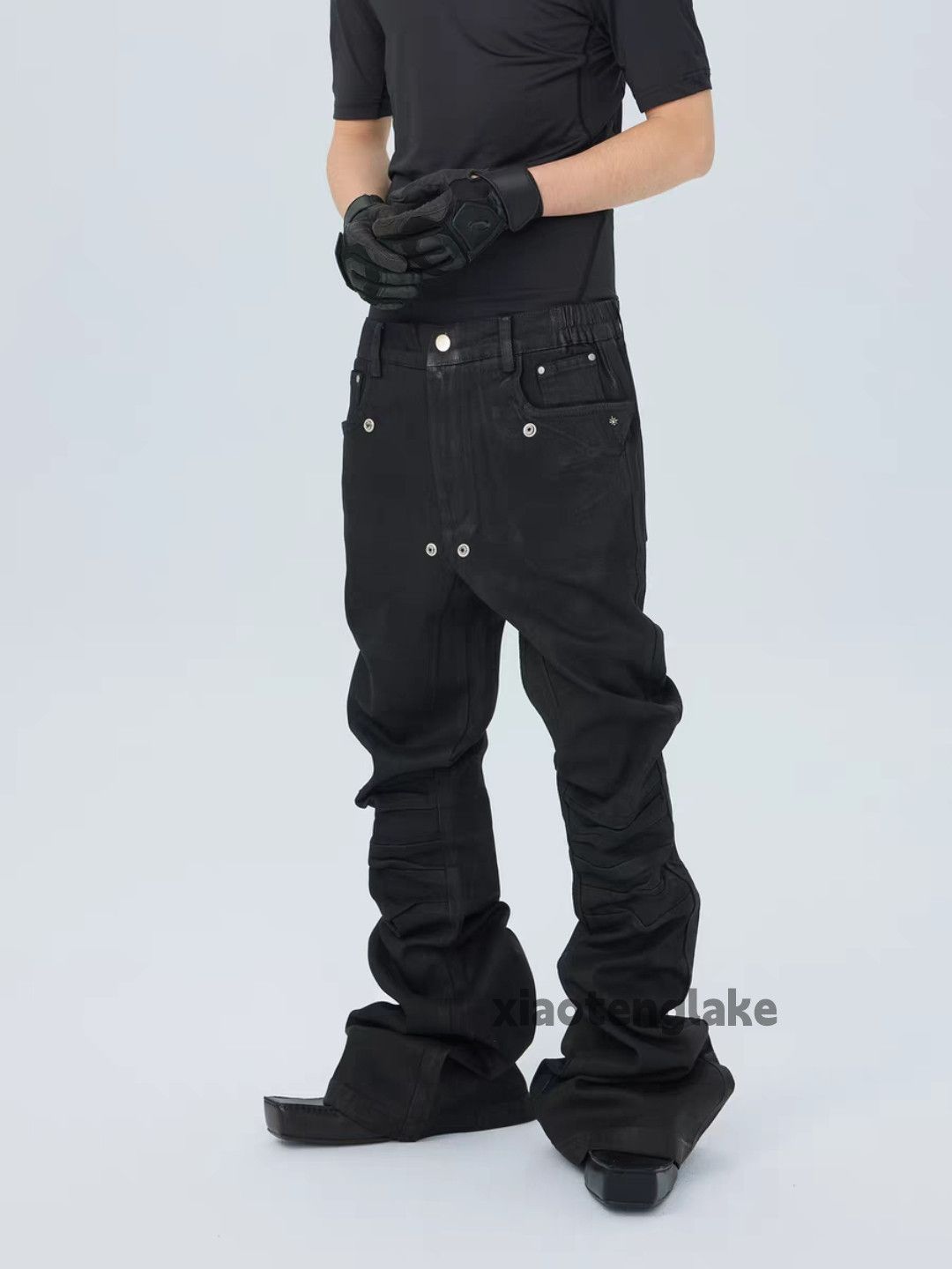 Jean zx vintage punk grunge skate hiphop wax coated jeans Size US 36 / EU 52 - 3 Thumbnail
