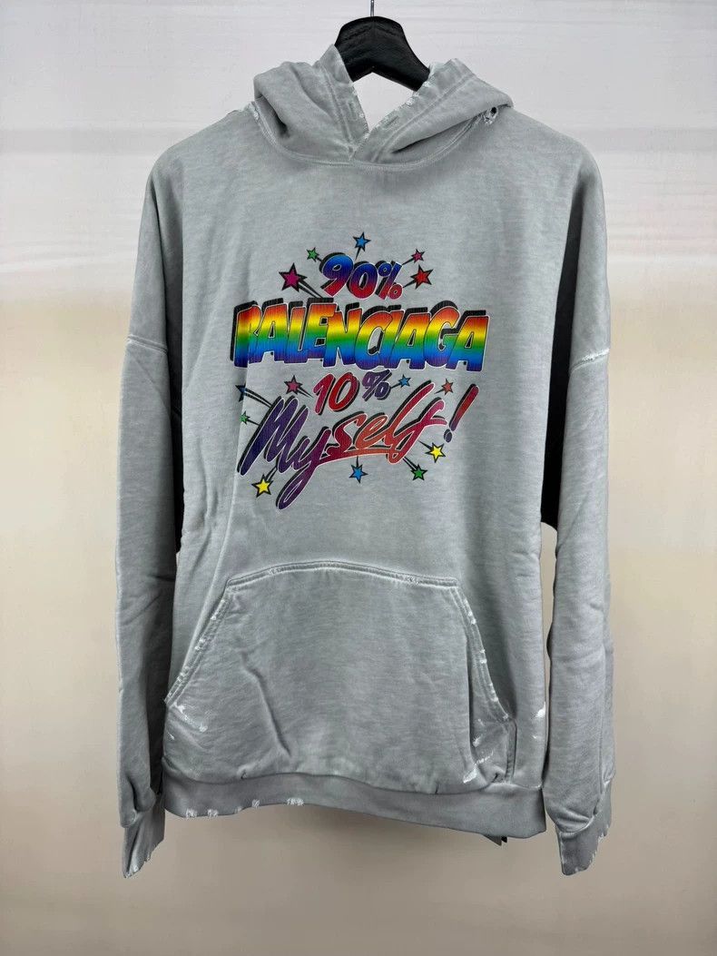 Balenciaga Balenciaga Grey Color Inkjet Hoodie-2506 Size US L / EU 52-54 / 3 - 1 Thumbnail