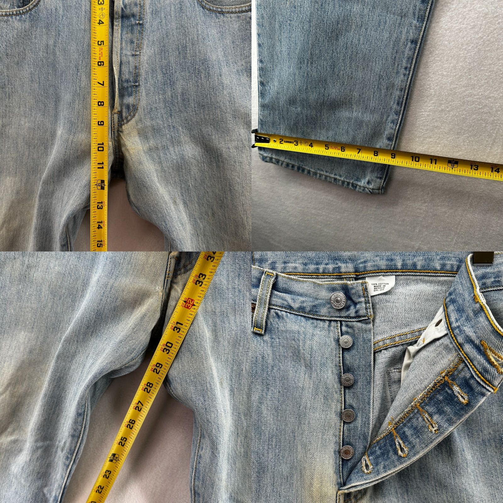 Levi's VINTAGE Levi's 501 Denim Jeans Button Fly 34x32 Men Blue Light Levi's Straight Adult Regular Mens Jeans Size US 34 / EU 50 - 8 Thumbnail
