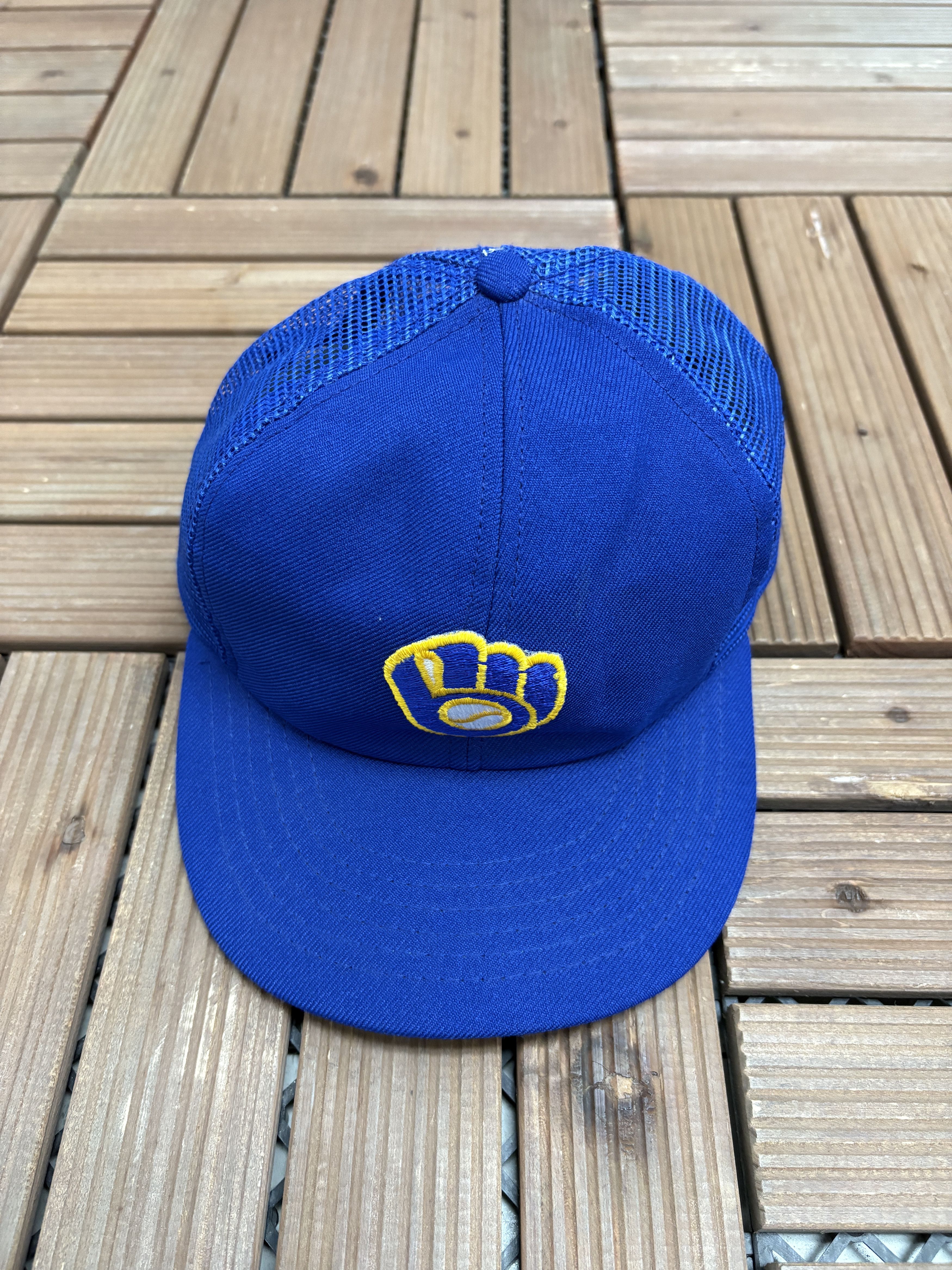 Vintage Milwaukee Brewers Trucker Vintage Snap Back Blue Hat Size ONE SIZE - 2 Thumbnail