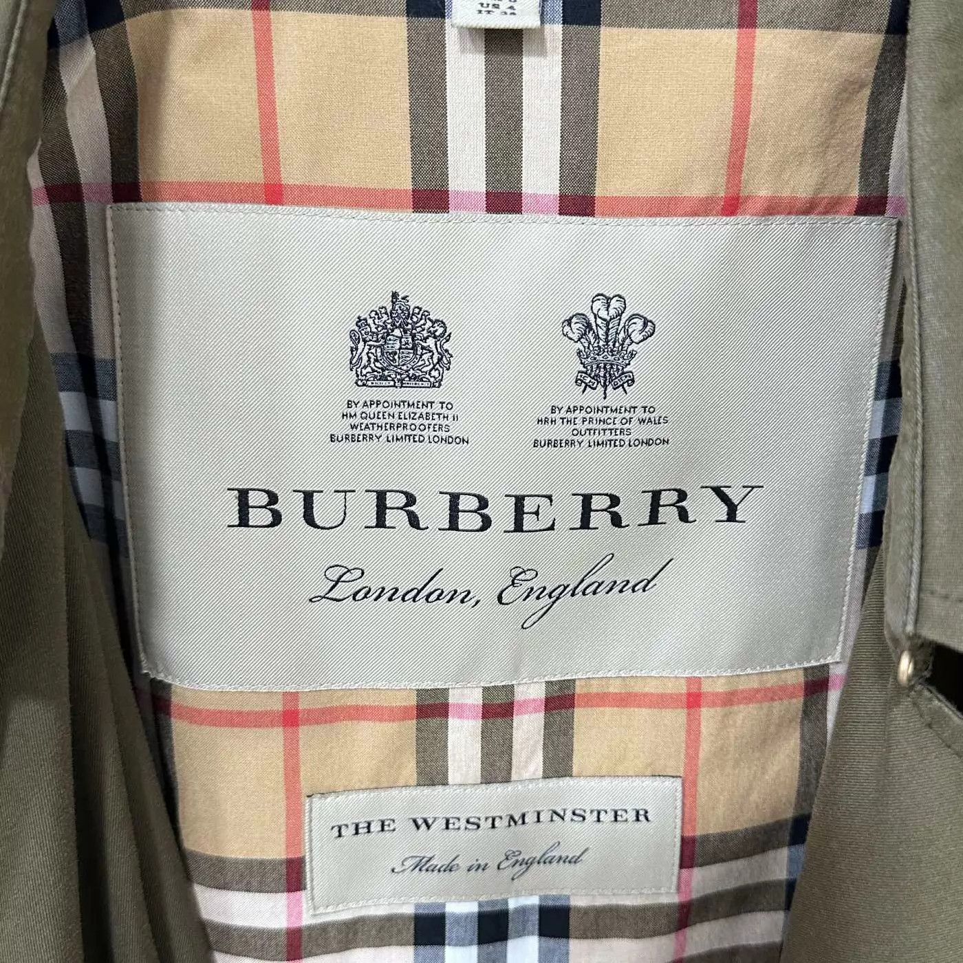 Burberry Burberry Westminster check doublebreasted Olive UK6 99 new Size XS / US 0-2 / IT 36-38 - 4 Thumbnail