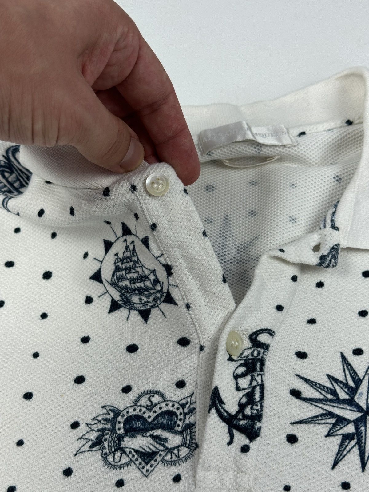 Alexander McQueen × Designer ALEXANDER MCQUEEN Lost At Sea Tattoo Printed Polo Shirt Size US S / EU 44-46 / 1 - 16 Thumbnail