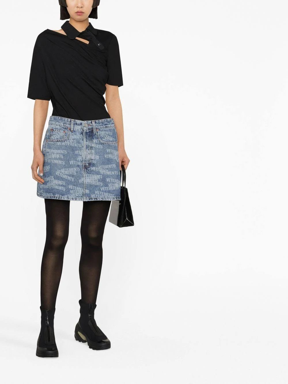 Vetements o1mle0524 Denim Skirt in Blue Size 30" / US 8 / IT 44 - 4 Thumbnail