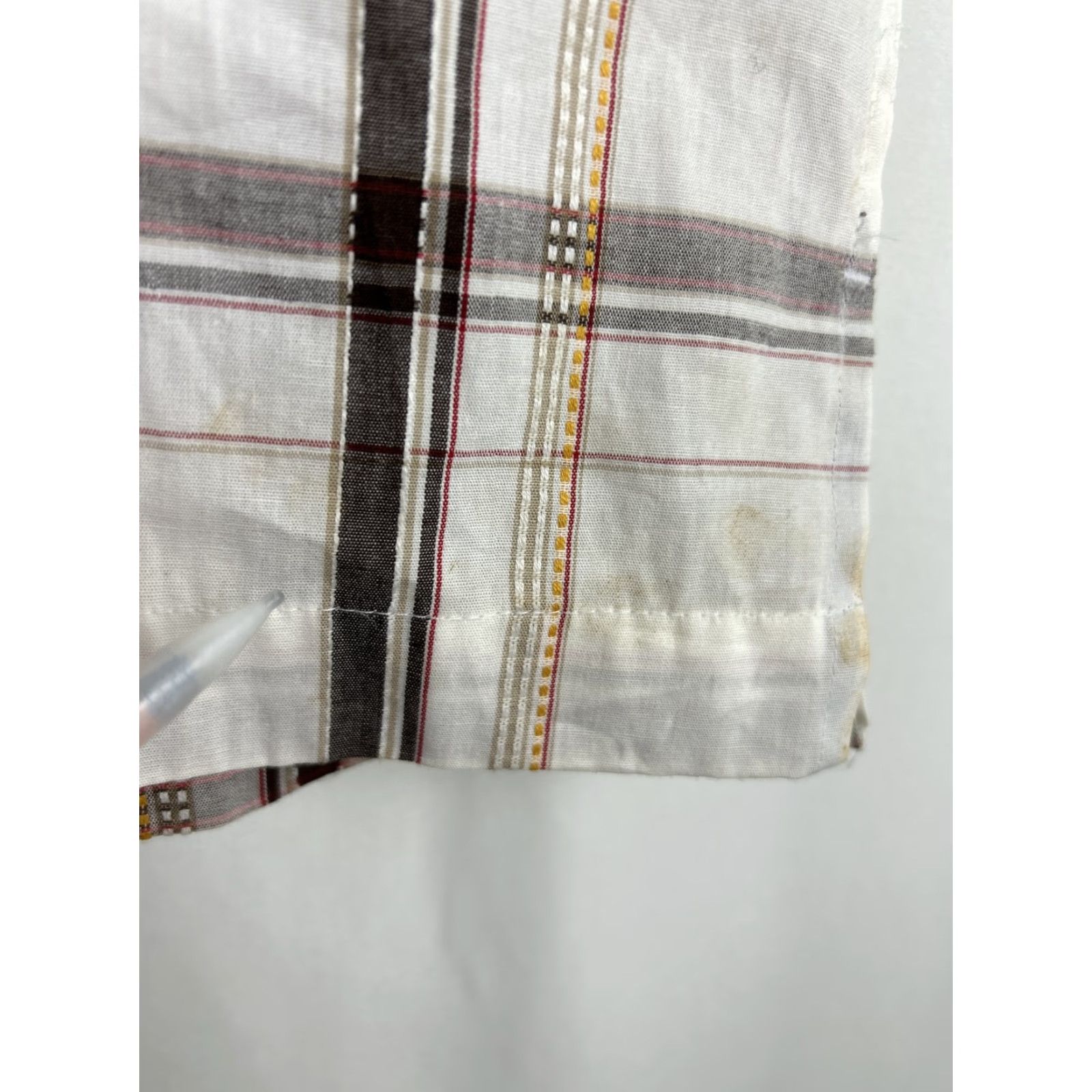 Avirex VINTAGE Avirex Shirt Mens M Button-Up Short Sleeve Brown White Plaid 100% Cotton Striped Size US M / EU 48-50 / 2 - 7 Thumbnail