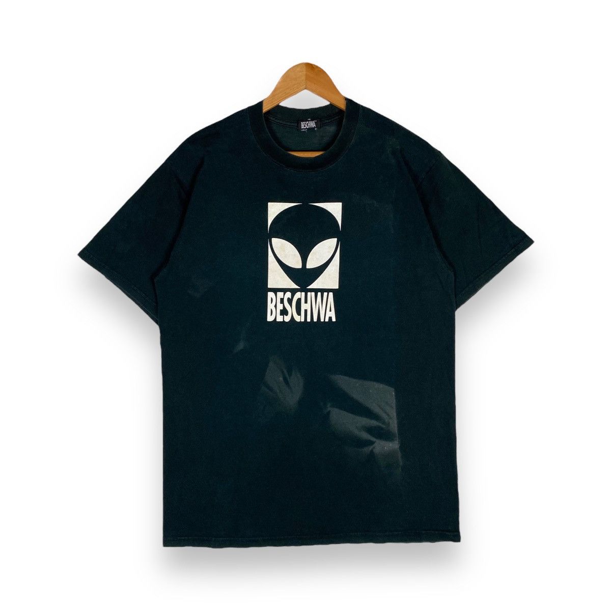 image of Alien Workshop x Vintage Beschwa Skateboards Bleached T Shirt in Black, Men's (Size Large)