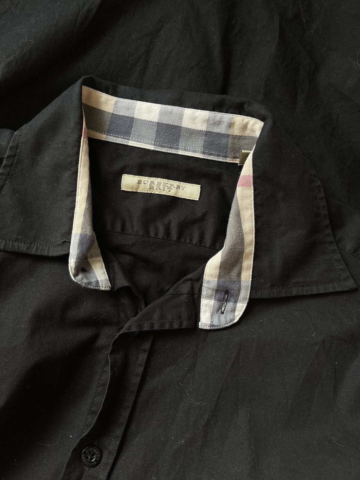 Burberry Burberry brit black nova check collar long sleeve shirt Size US M / EU 48-50 / 2 - 4 Thumbnail