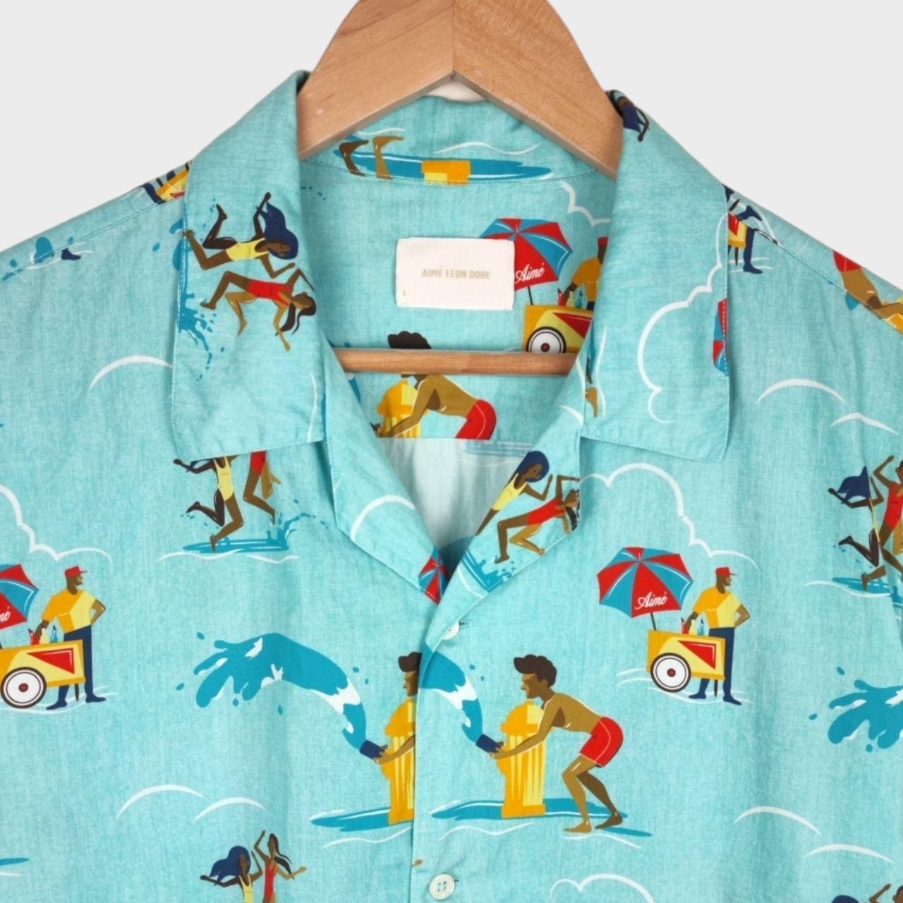 Aime Leon Dore Aime Leon Dore Block Party Button Up Shirt Blue Size Large Size US L / EU 52-54 / 3 - 6 Thumbnail