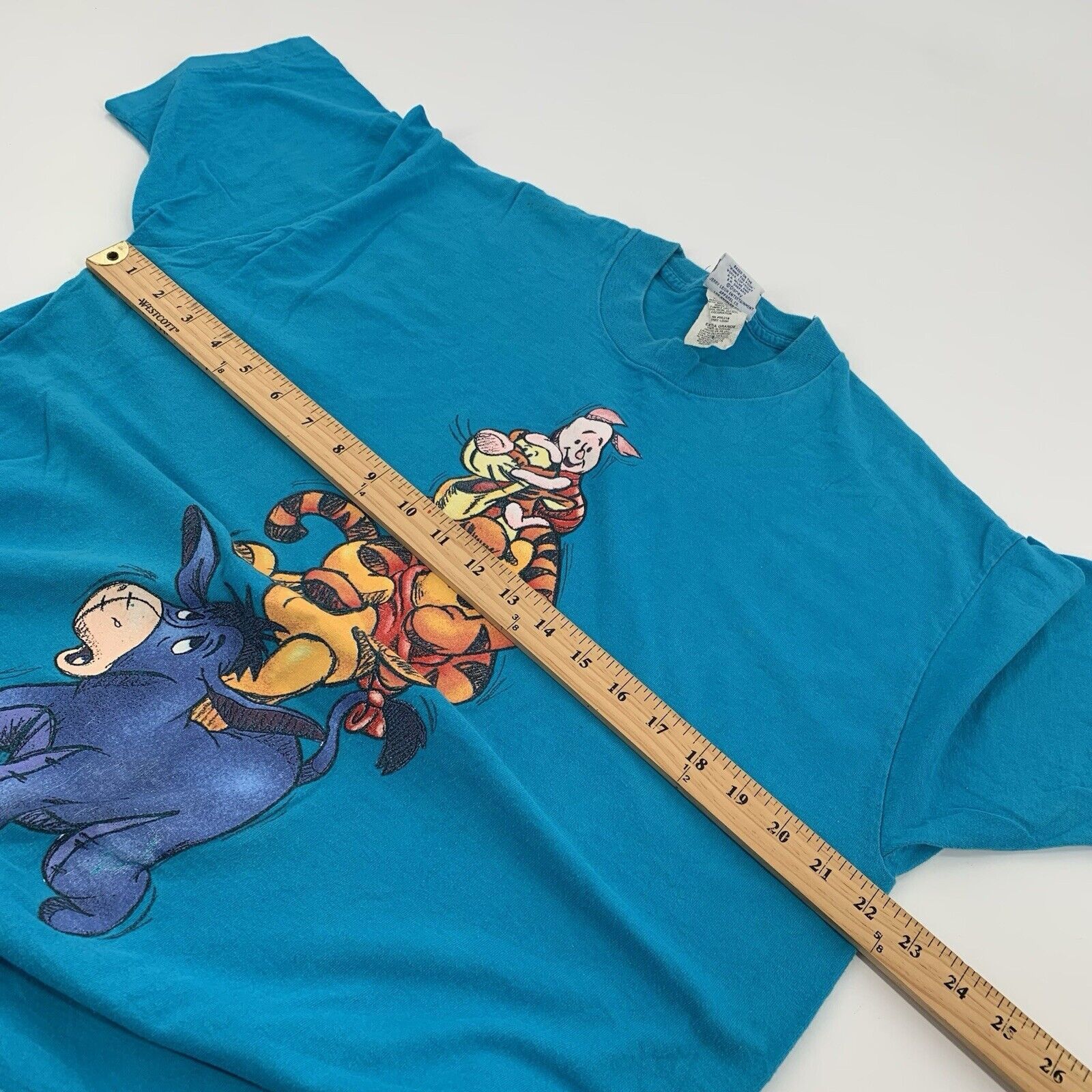 Disney Vintage 1990s Pooh and Friend Disney T-Shirt Bright Blue Size US XL / EU 56 / 4 - 10 Thumbnail