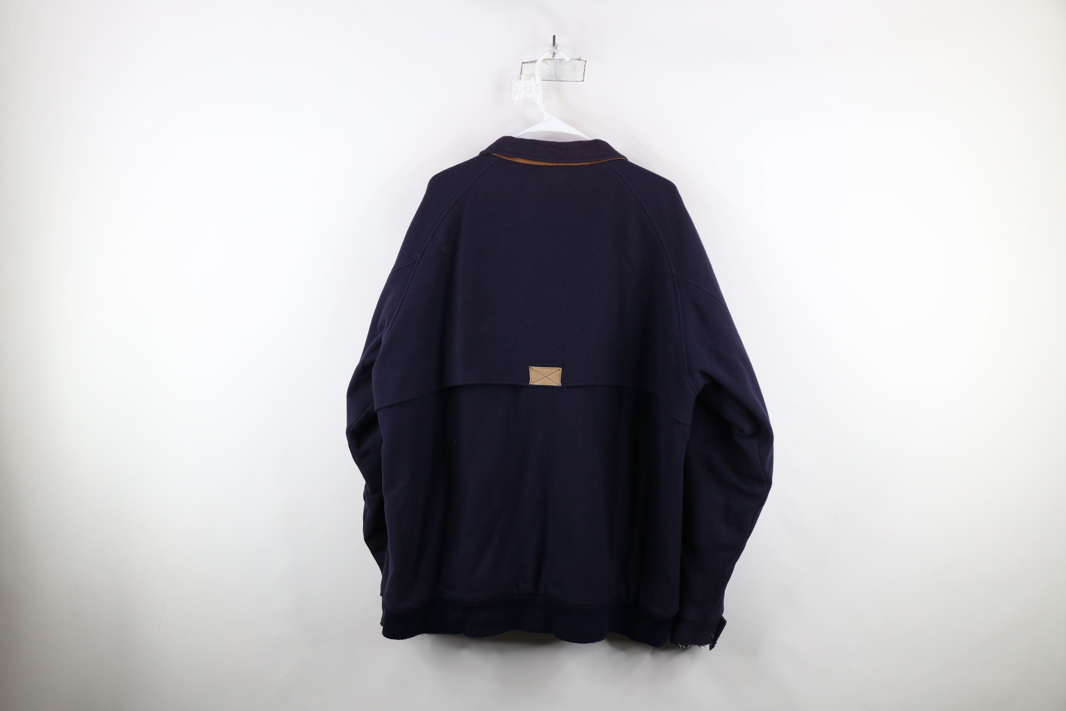 Vintage × Woolrich Woolen Mills Vintage 90s Woolrich Lined Wool Bomber Jacket Navy Blue USA Size US XL / EU 56 / 4 - 13 Thumbnail