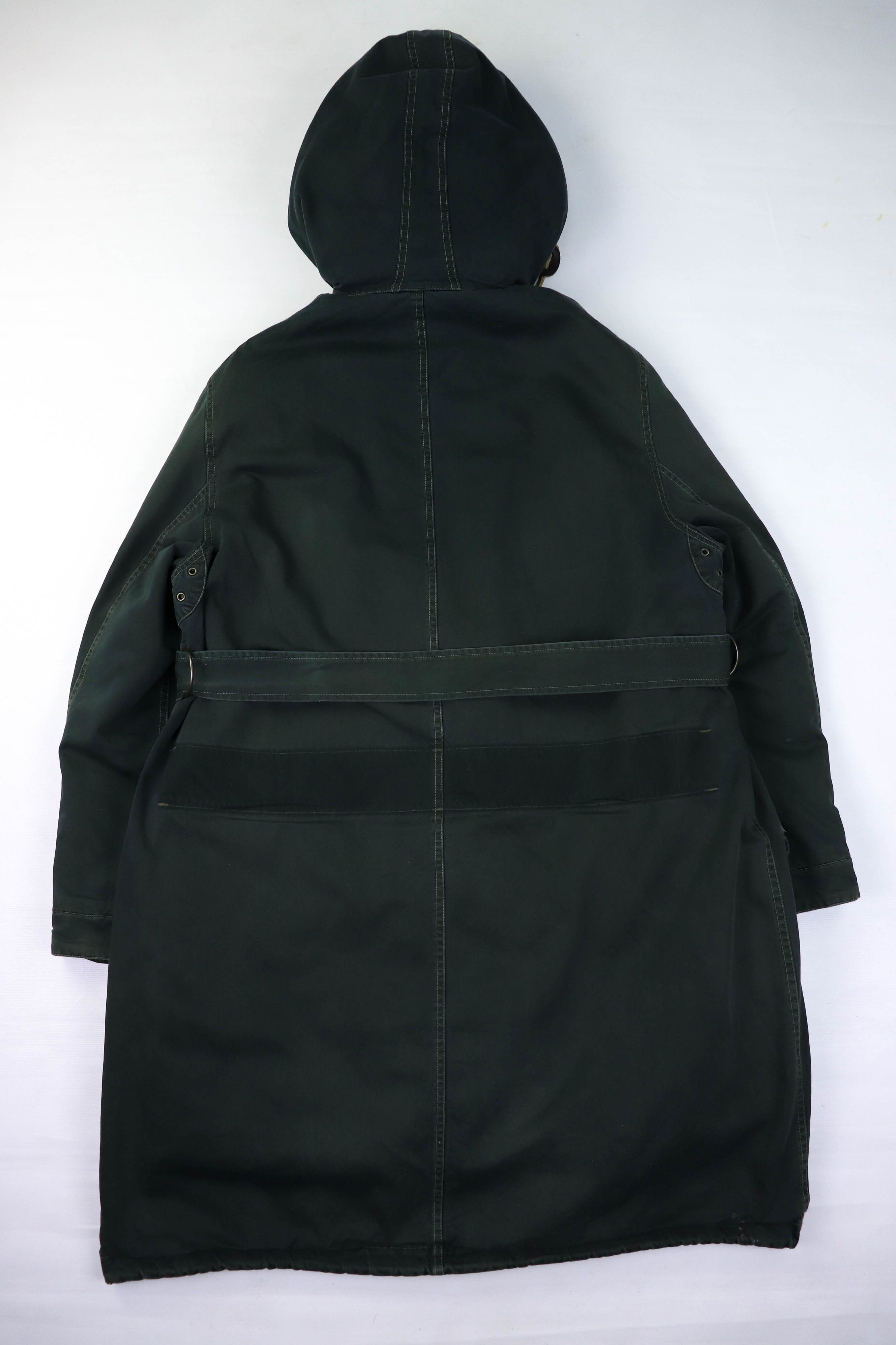 Ralph Lauren 90s Vintage Ralph Lauren Shearling Liner Green Belted Coat Size L / US 10 / IT 46 - 4 Thumbnail