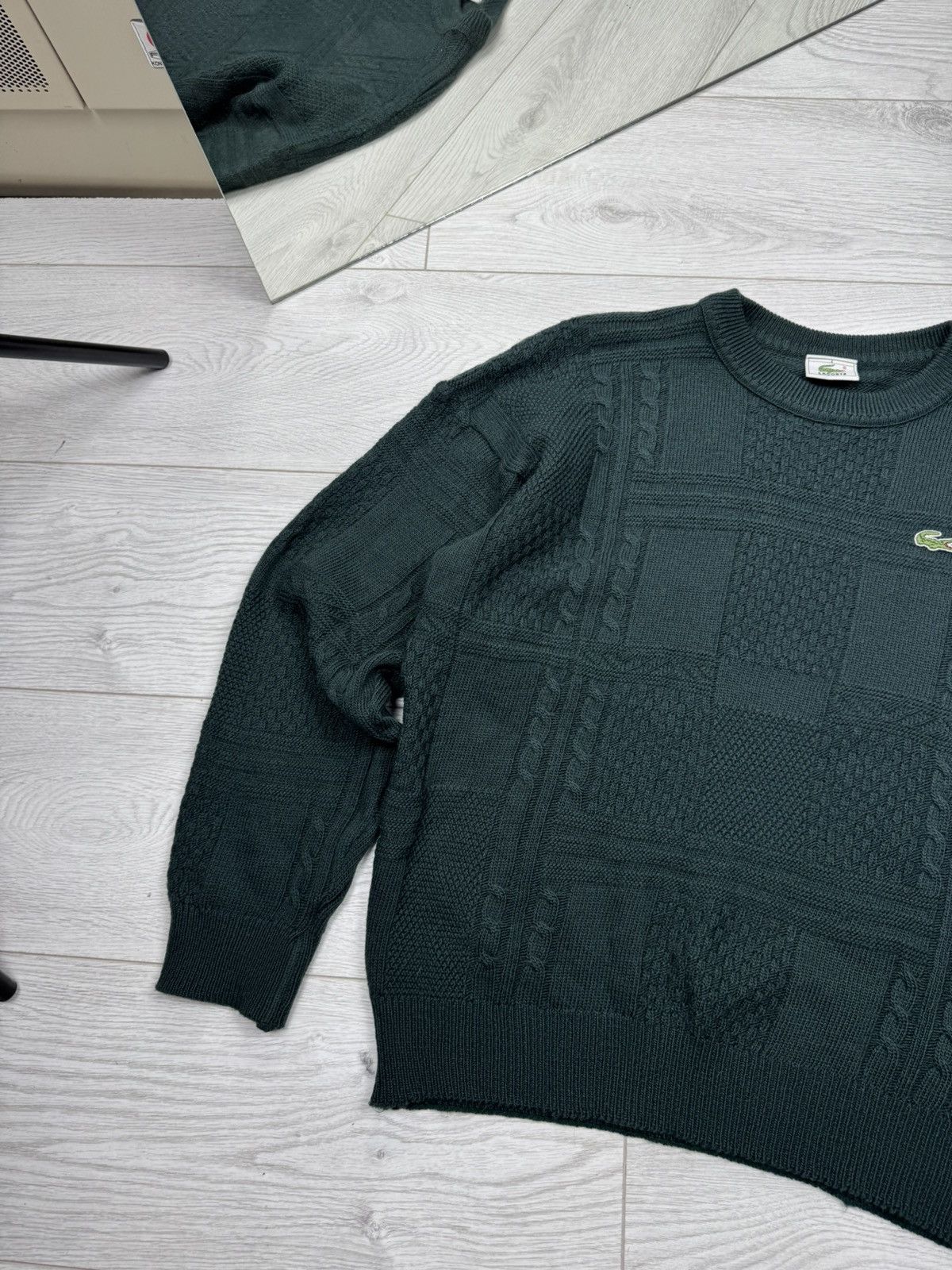 Lacoste × Vintage Lacoste Vintage Sweater Knit Casual Green 90s Hype Rare Size US L / EU 52-54 / 3 - 2 Thumbnail