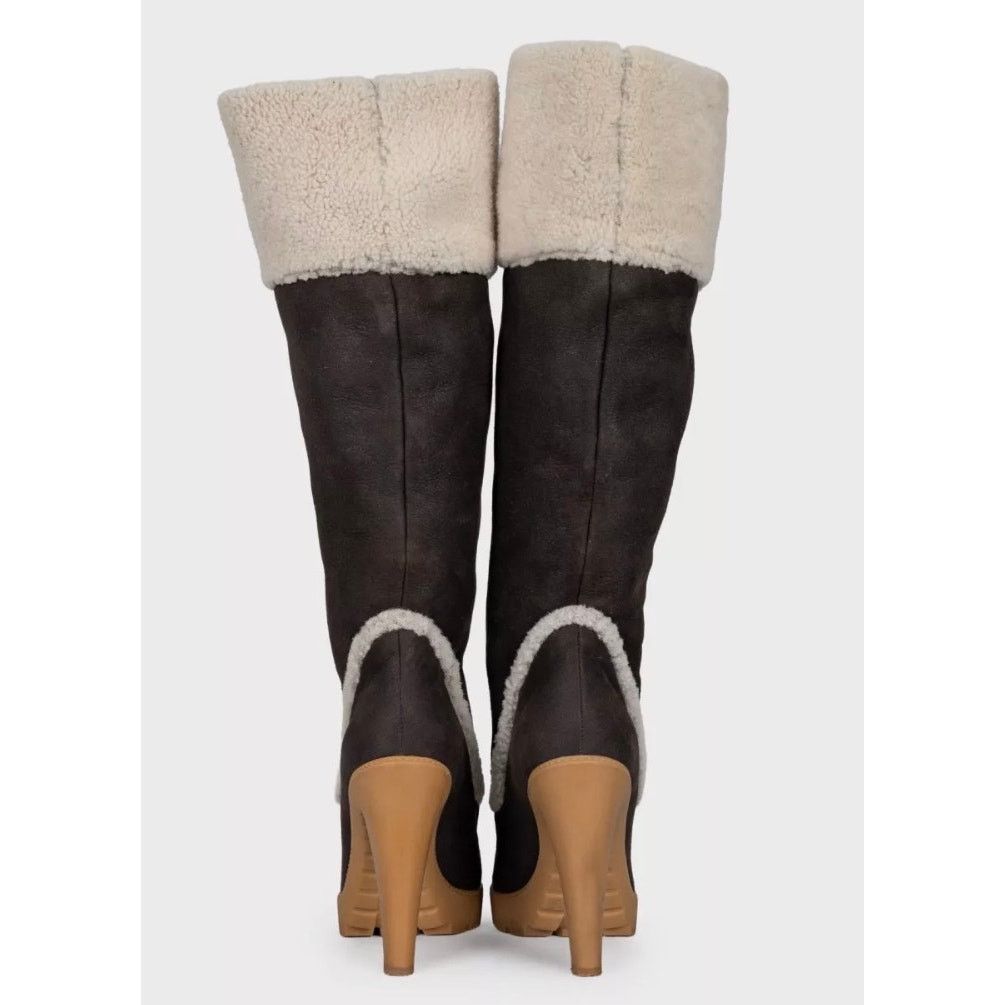 Dior Dior Polaire Chocolate Suede Shearling Boots - Size 40 Size US 9 / IT 39 - 4 Thumbnail