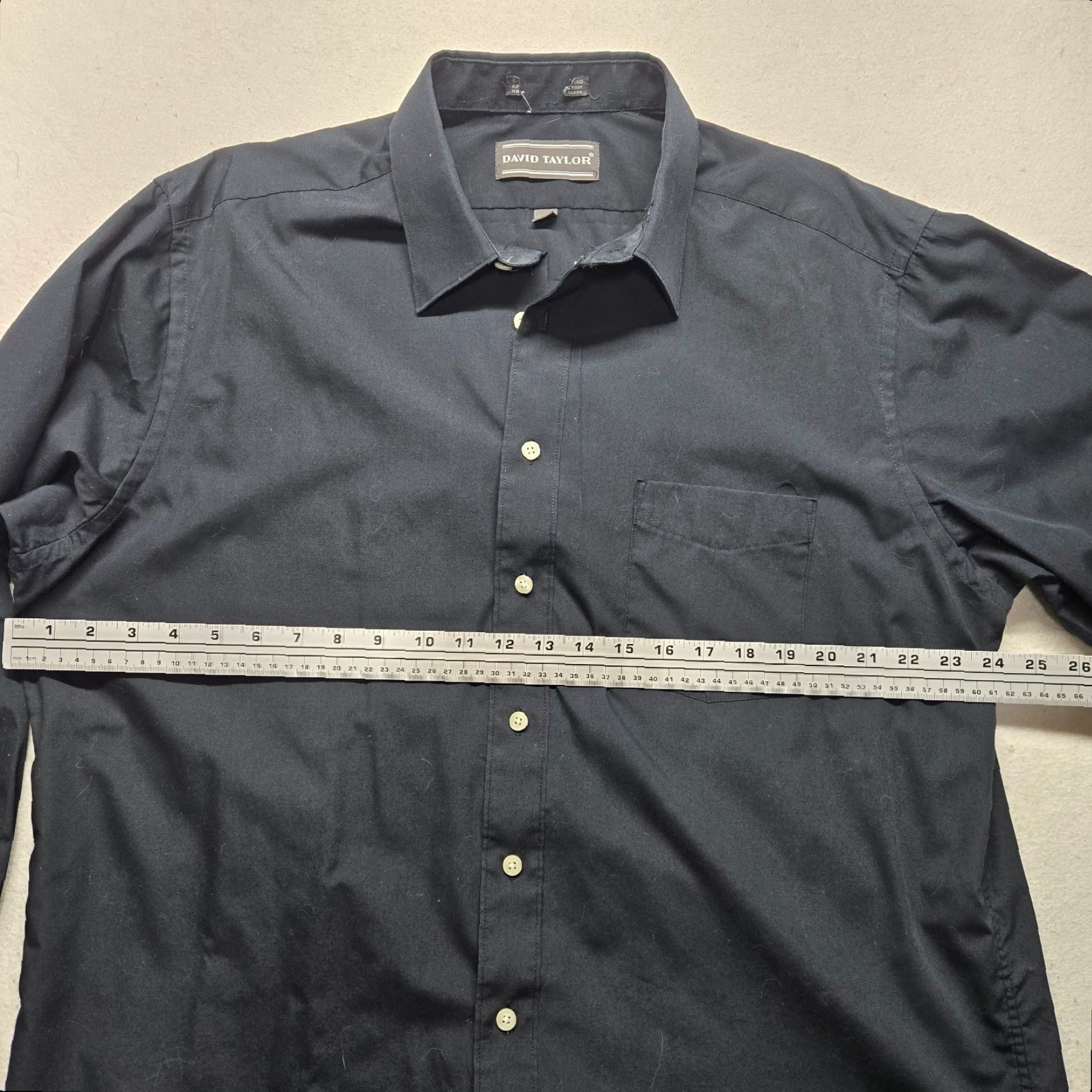Vintage David Taylor Shirt Black Long Sleeve Button Down Pocket Classic Men's 17 32/33 Size US XL / EU 56 / 4 - 6 Thumbnail