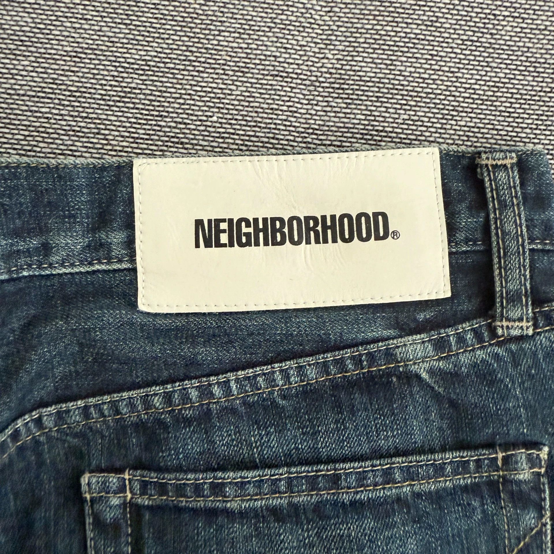 Neighborhood Neighborhood 24ss Dp-Wide Blue Washed Distressed Jeans L Size US 34 / EU 50 - 4 Thumbnail