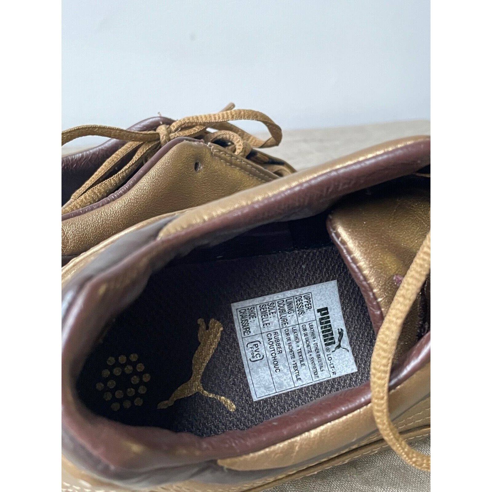 Puma Puma Y2K Soccer Racing Gold Leather Flat Trainers 8261AC Size US 6 / IT 36 - 6 Thumbnail