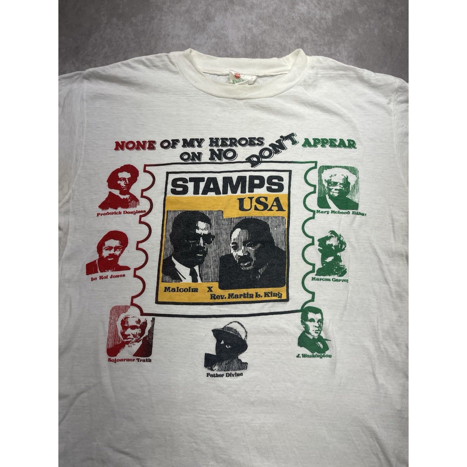 Other Vtg 90s Black Heroes Stamp T-Shirt Malcolm X MLK Douglass Ga Size US XL / EU 56 / 4 - 3 Thumbnail