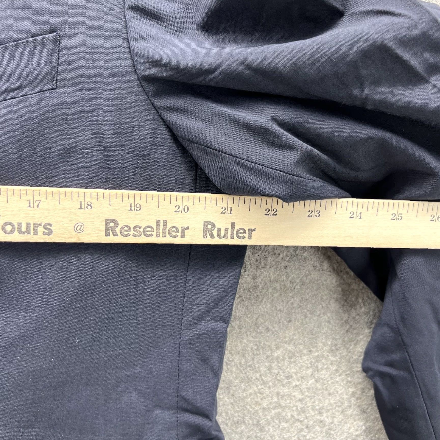 Hugo Boss HUGO BOSS Blazer Mens 42L Navy Wool Two-Button Jacket Coat Adult Regular Classic Notch USA Made Size 42R - 4 Thumbnail