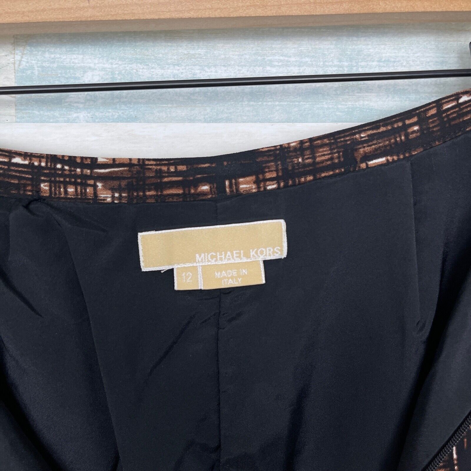 Michael Kors Michael Kors Italy Collection Pencil Skirt Black Brown 12 Size 34" / US 12 / IT 48 - 6 Thumbnail