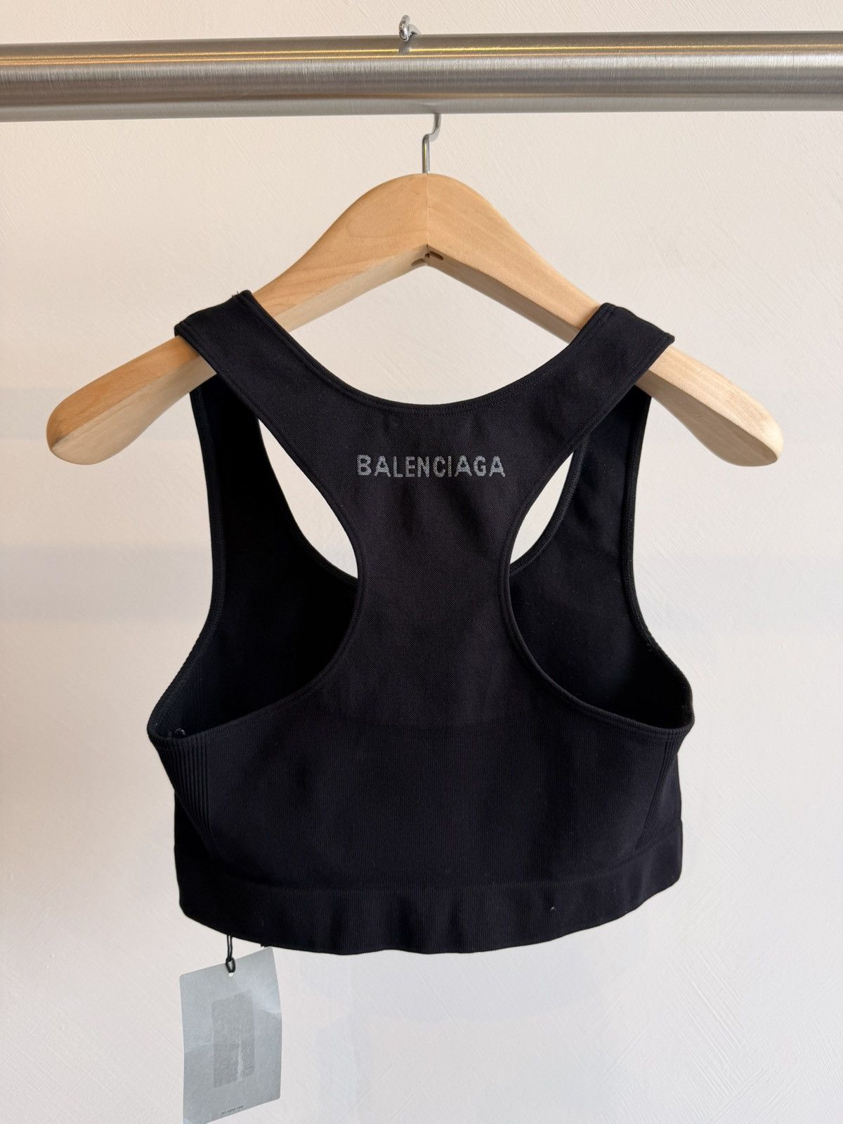 Balenciaga NWT Balenciaga Black Sports Bra Back Logo Top Women’s Size 2 Size S / US 4 / IT 40 - 3 Thumbnail