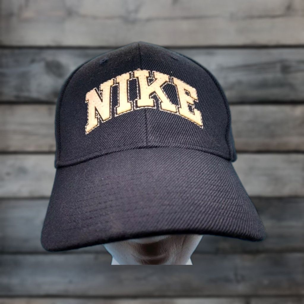 Nike VINTAGE Nike Baseball Cap Adjustable Blue White Spell Out Dad Hat Y2K Mens Size ONE SIZE - 1 Thumbnail