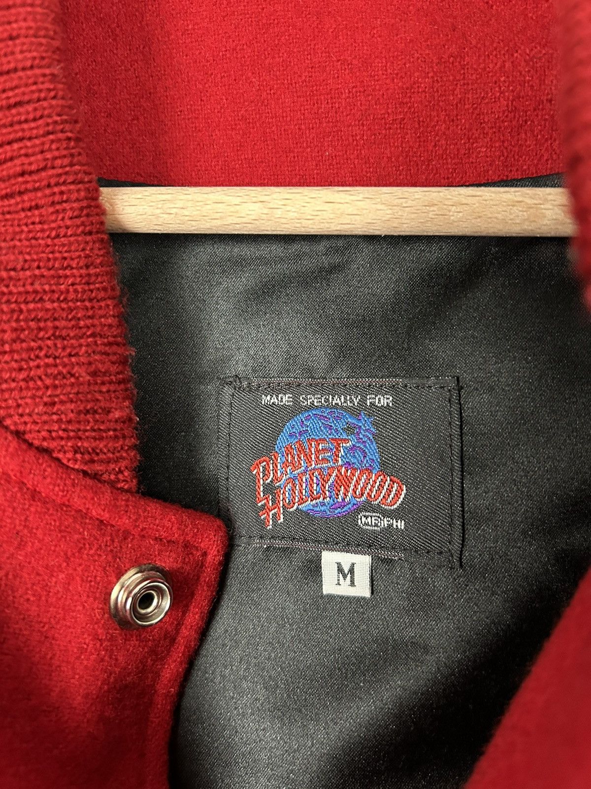 Planet Hollywood Vintage Planet Hollywood Varsity Bomber Jacket Wool Leather Size US M / EU 48-50 / 2 - 7 Thumbnail