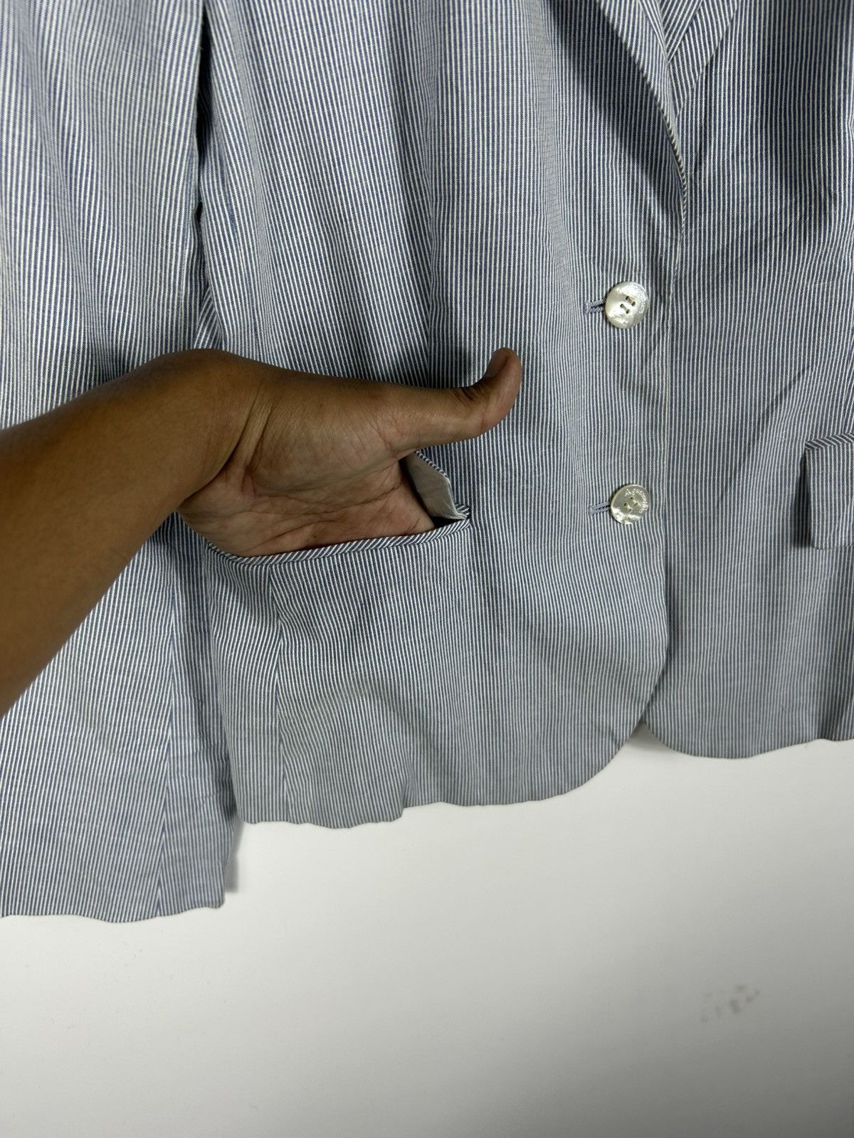 Aquascutum × Vintage 🔥Aquascutum London Hickory Stripes Single Breast Coat Size S / US 4 / IT 40 - 6 Thumbnail