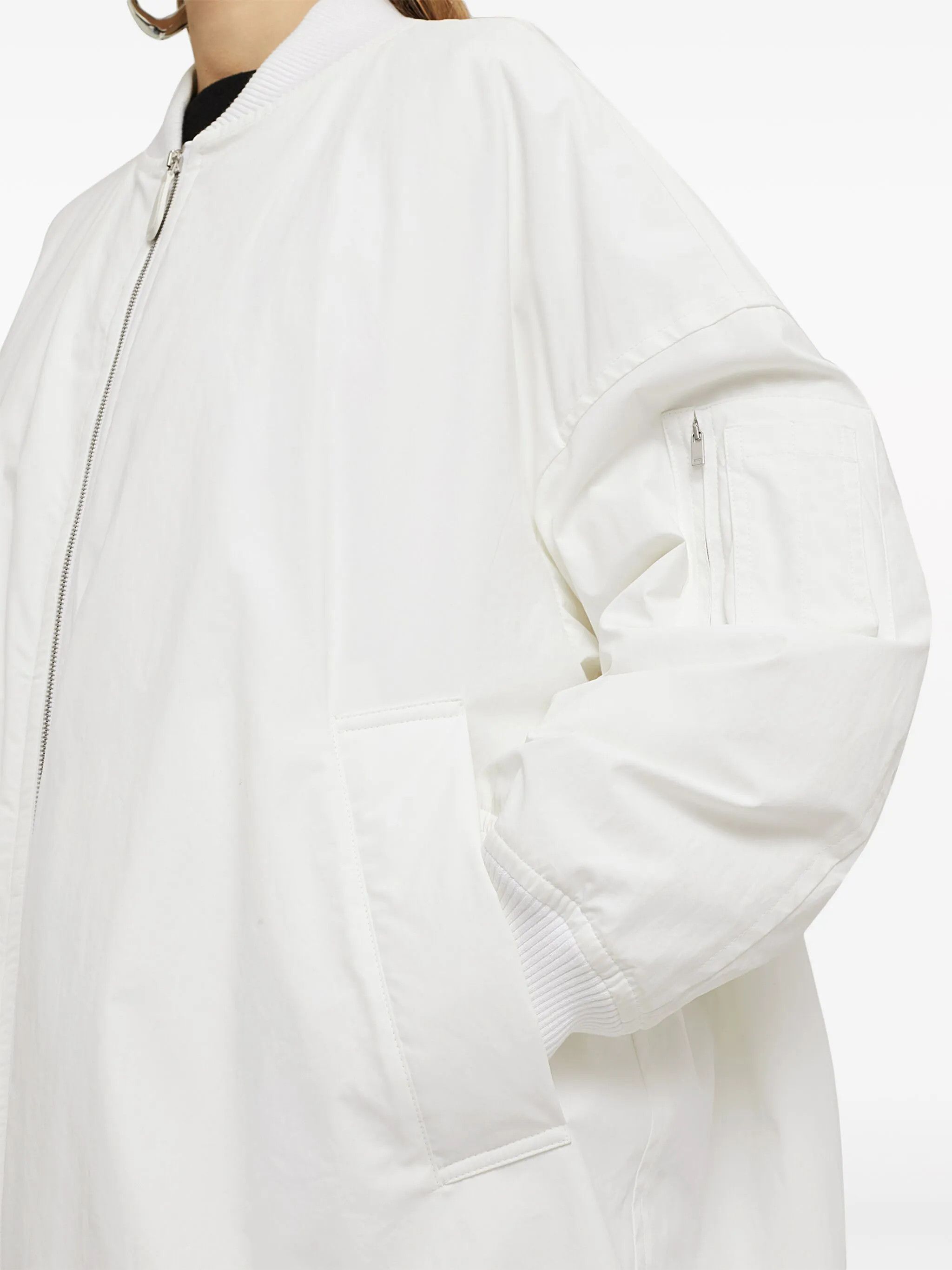 Jil Sander o1w1db10825 Zip Up Jacket in White Size M / US 6-8 / IT 42-44 - 3 Thumbnail