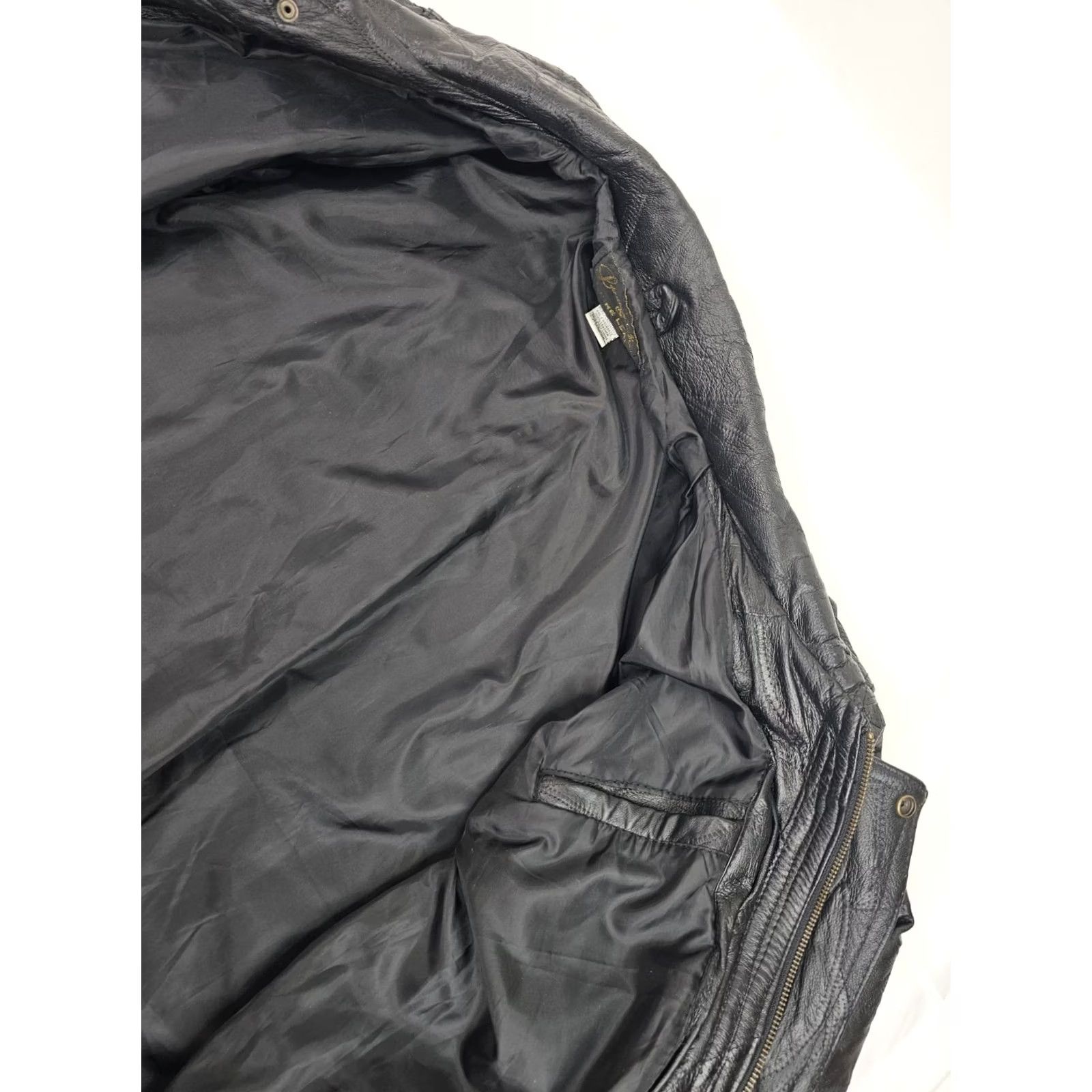 Vintage VINTAGE Leather & Soul Men's Genuine Leather Moto Bomber Jacket Jacket XXL Black Lined 80s 90s Motorcycle Biker Mens Size US XXL / EU 58 / 5 - 6 Thumbnail