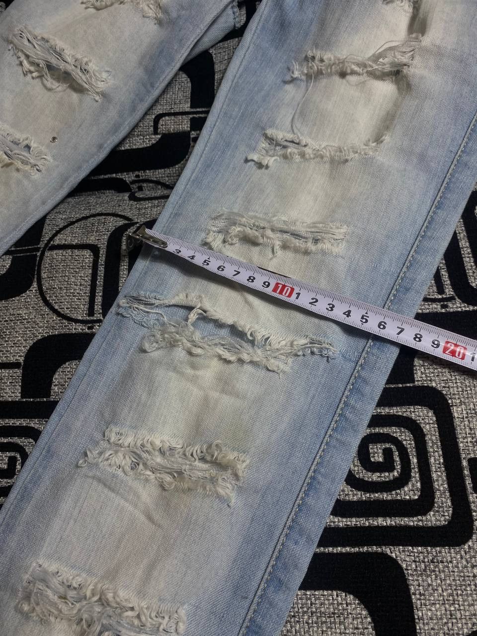 Japanese Brand Crazy Crash Dirty Baggy Faded Jean Japan Avant Garde Style Size US 28 / EU 44 - 5 Thumbnail