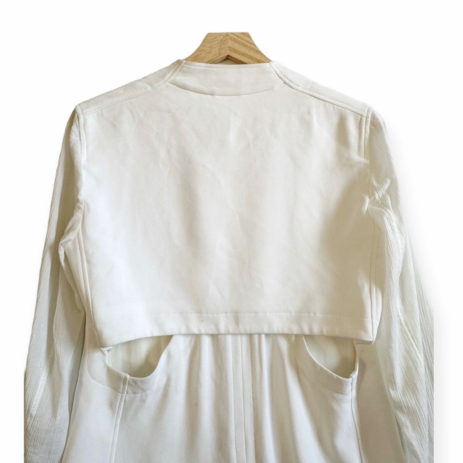 Helmut Lang Helmut Lang Torsion White Cutout Blazer, Size 4 Size S / US 4 / IT 40 - 11 Thumbnail