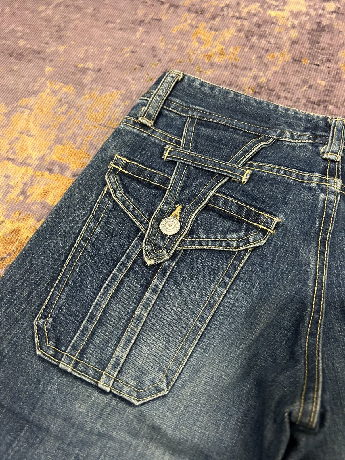 If Six Was Nine Vintage Edge Rupert Multi Pocket Flare Jeans Size US 29 - 10 Thumbnail