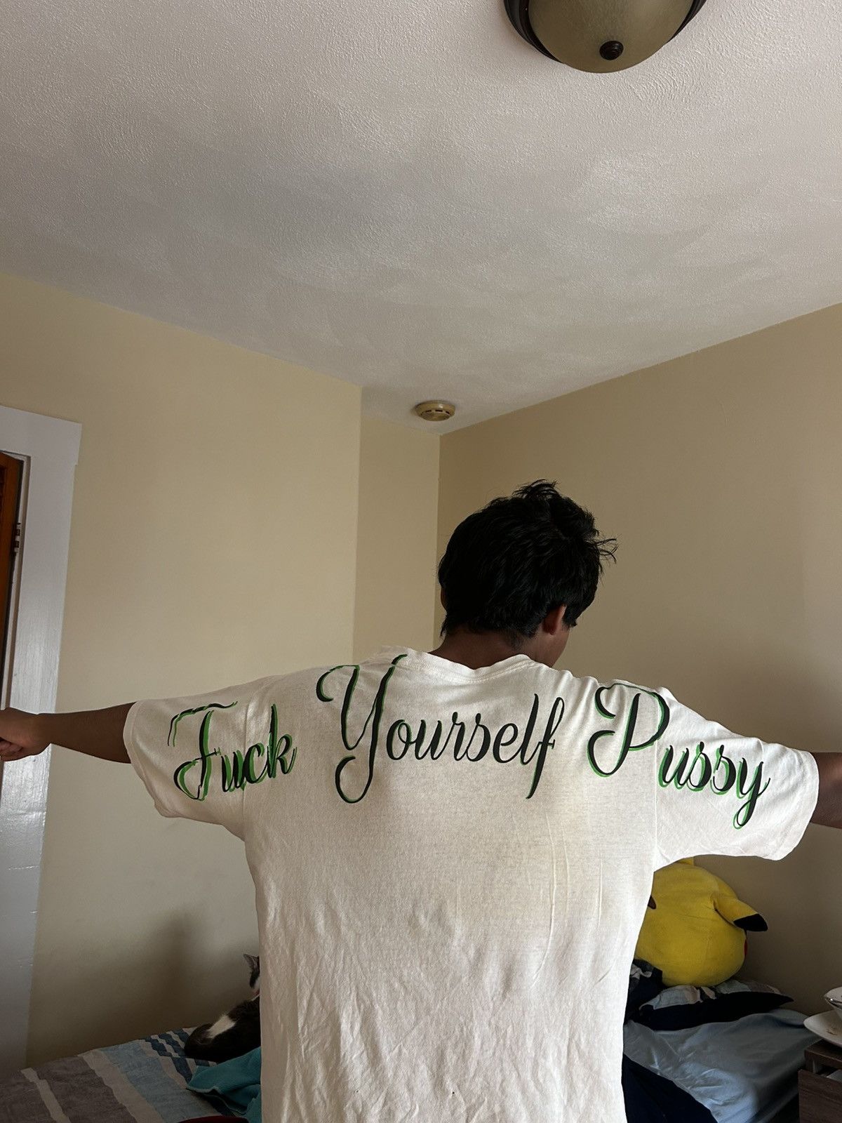 Vintage Vintage “FUCK YOURSELF PUSSY” shirt Size US L / EU 52-54 / 3 - 3 Thumbnail
