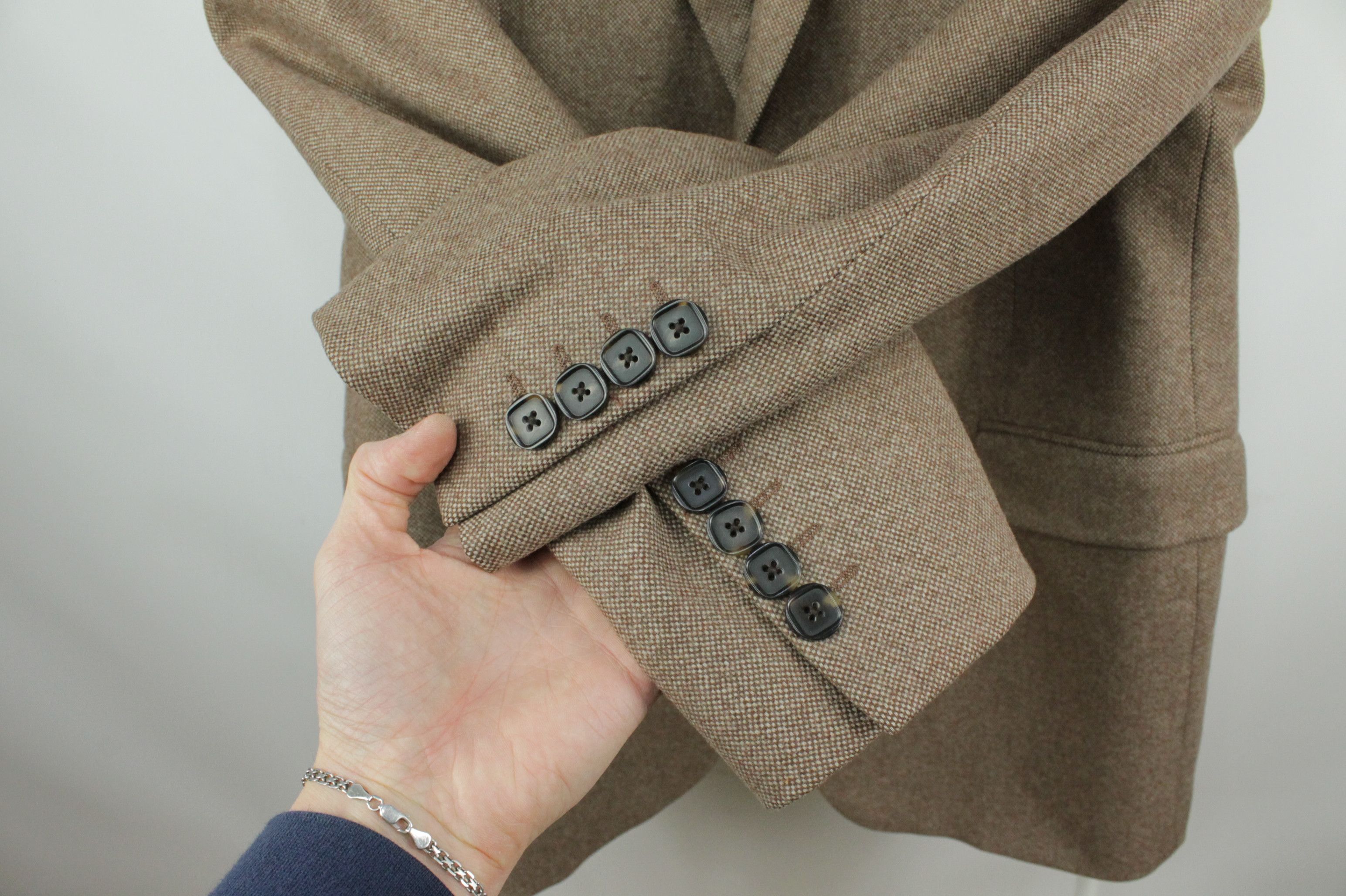 Designer × Faconnable Faconnable Brown Soft Wool Sport Coat Blazer Jacket Men's Size US XL / EU 56 / 4 - 4 Thumbnail