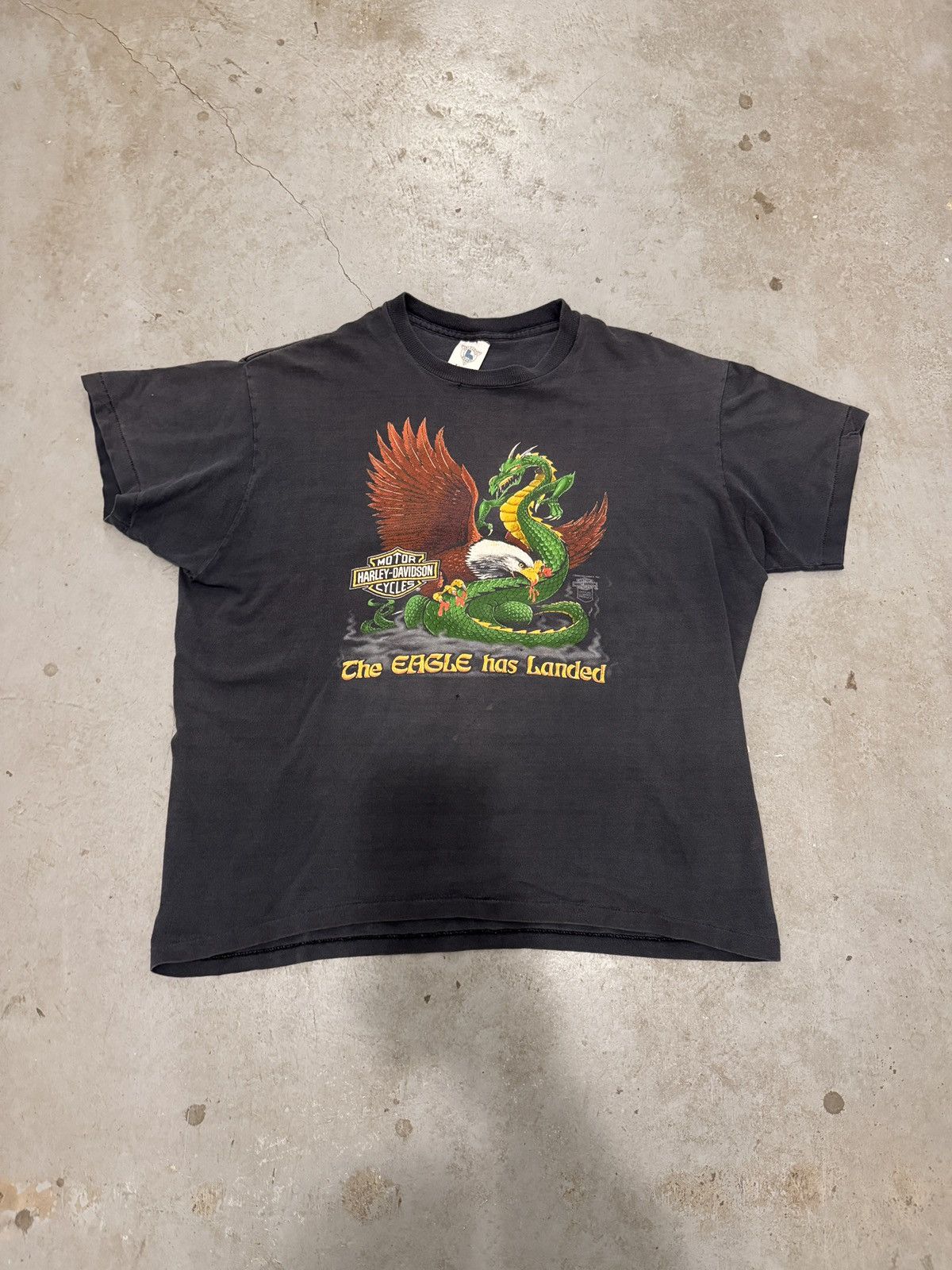 Vintage 1980s Harley Davidson “The Eagle has Landed” Holoubek tee Size US XL / EU 56 / 4 - 15 Thumbnail