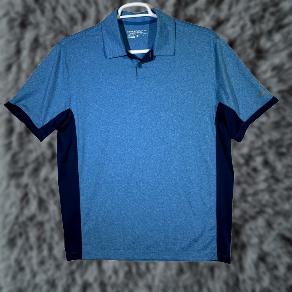 Nike Nike Golf Polo Shirt Men's L Navy Blue Dri-Fit Polyester Tour Performance Size US L / EU 52-54 / 3 - 1 Thumbnail