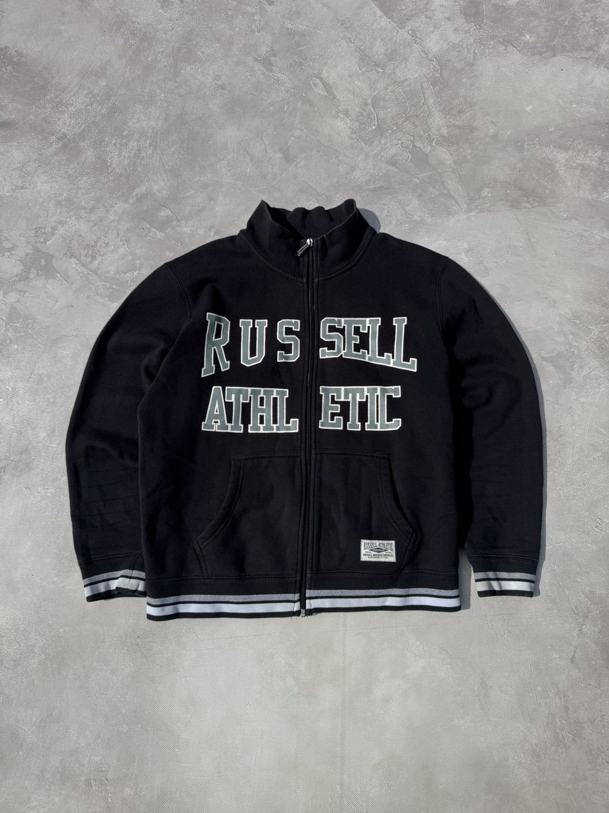 Russell Athletic Russel Athletic Distressed Zip Track Jacket Size M / US 6-8 / IT 42-44 - 1 Thumbnail