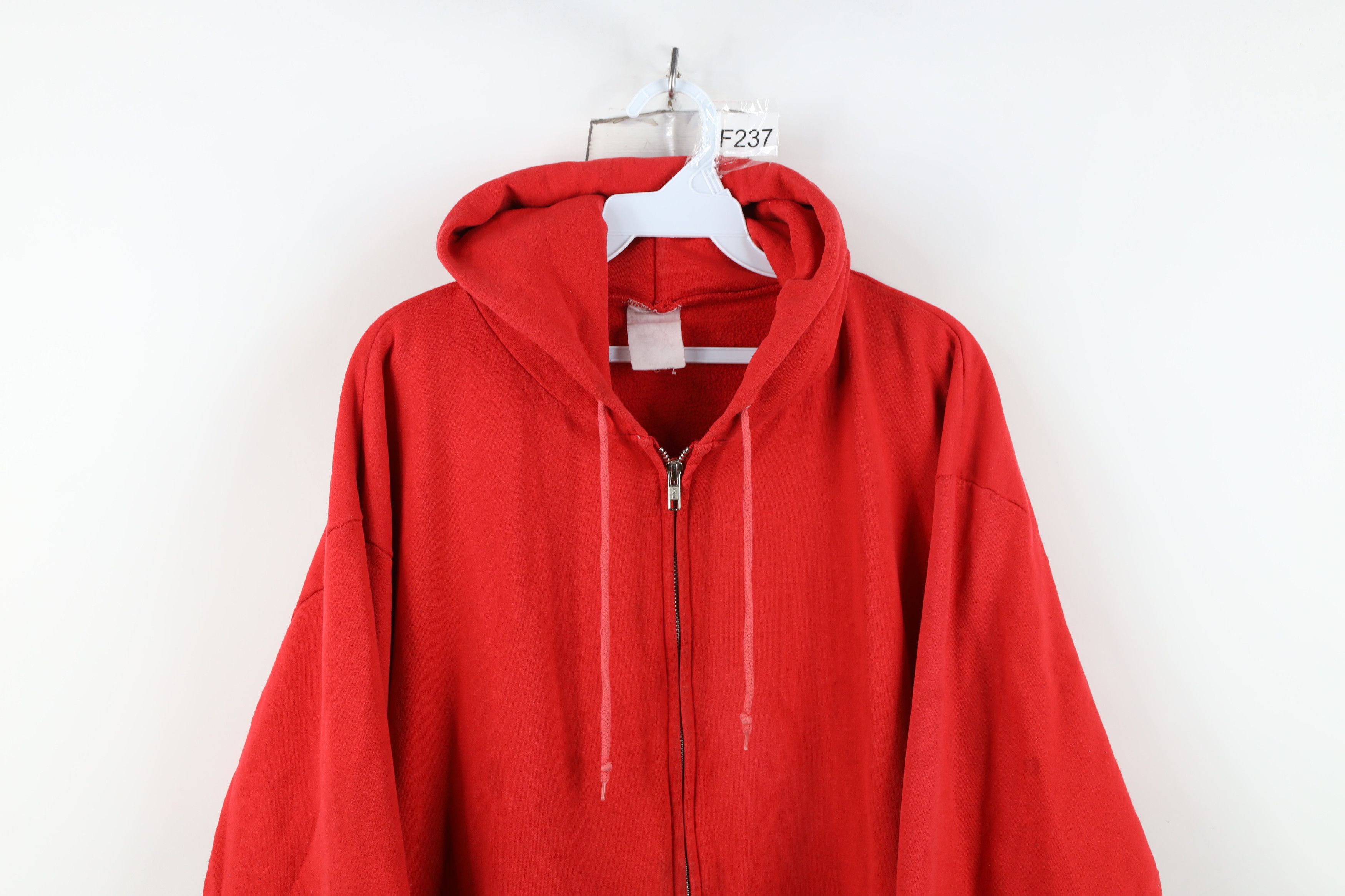 Vintage Vintage 90s Streetwear Blank Full Zip Hoodie Sweatshirt USA Size US XXL / EU 58 / 5 - 2 Thumbnail