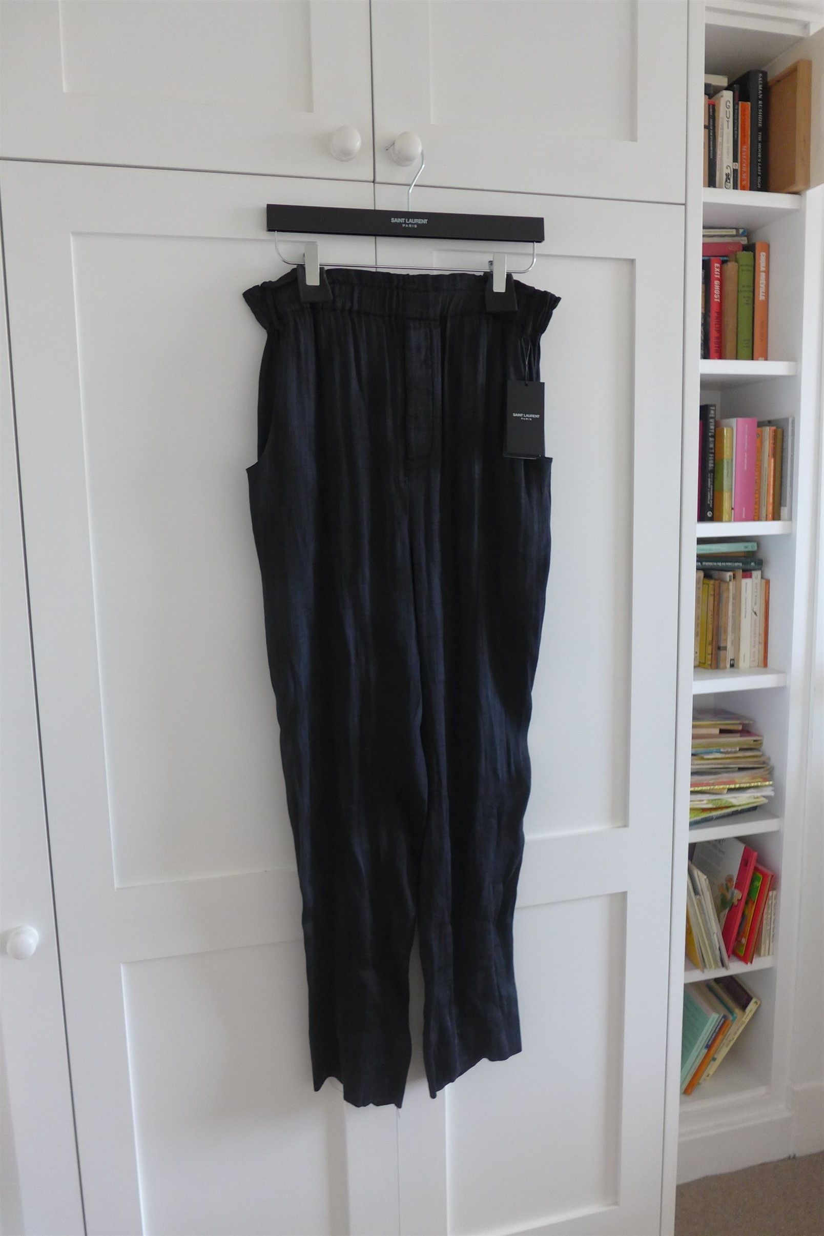 Saint Laurent Paris Saint Laurent Paris Baggy Pants - Black Linen & Silk Size US 32 / EU 48 - 1 Thumbnail