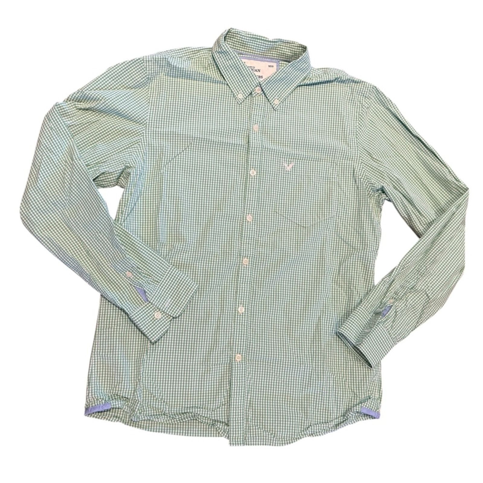 American Eagle Outfitters American Eagle Green Gingham Casual Button Down Shirt Large Size US L / EU 52-54 / 3 - 1 Thumbnail
