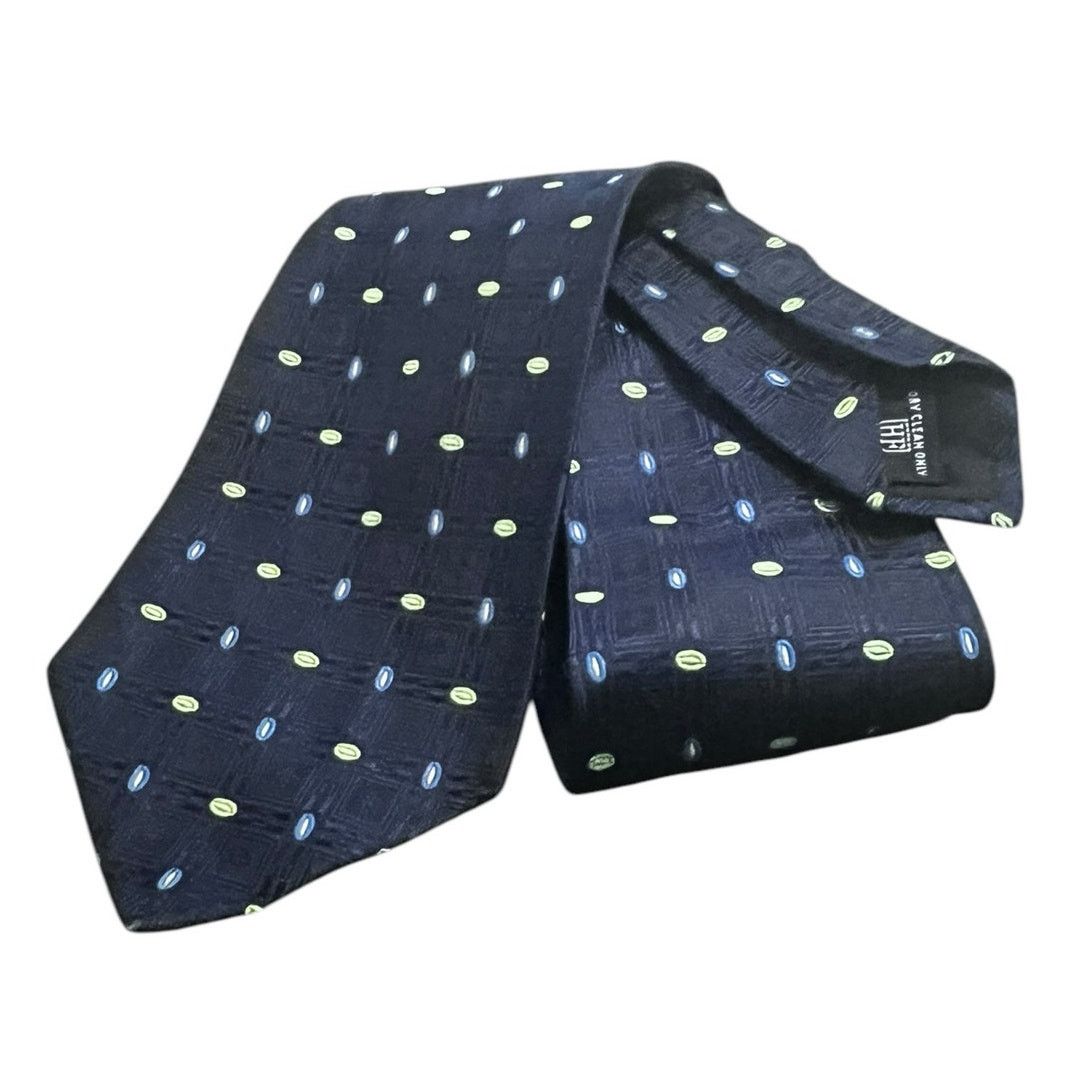 Hickey Freeman Hickey Freeman Collection Navy with green Men Tie 100% Silk Size ONE SIZE - 2 Thumbnail
