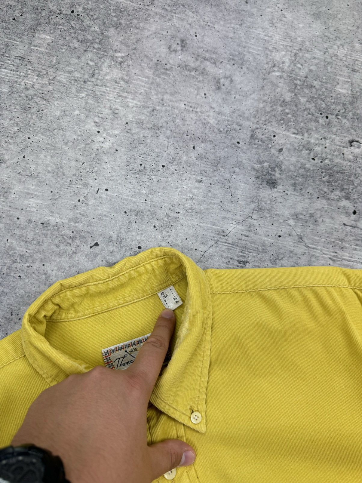Burberry Vintage Thomas Burberry Logo Casual Yellow Button Up Shirt L Size US L / EU 52-54 / 3 - 14 Thumbnail