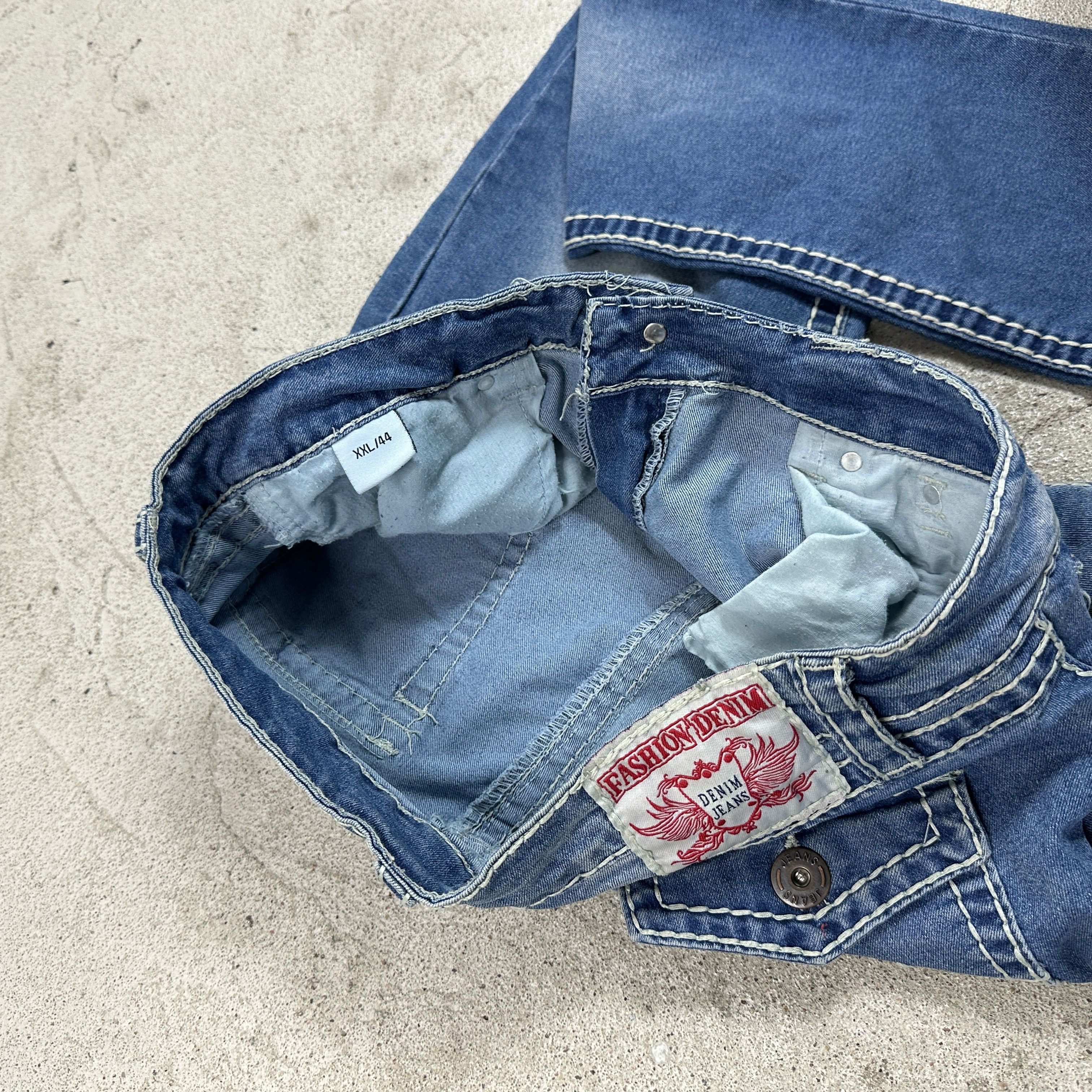 Vintage Vintage Denim Preppy Casual Contrast Stitch Jeans 00s Size 38" / US 16 / IT 52 - 6 Thumbnail
