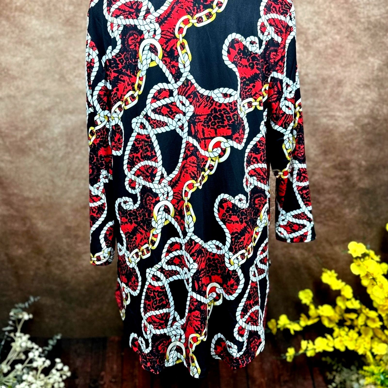Other Shavonne Dorsey Chain/Rope Asymmetrical Blouse Red/Black L Size L / US 10 / IT 46 - 11 Thumbnail